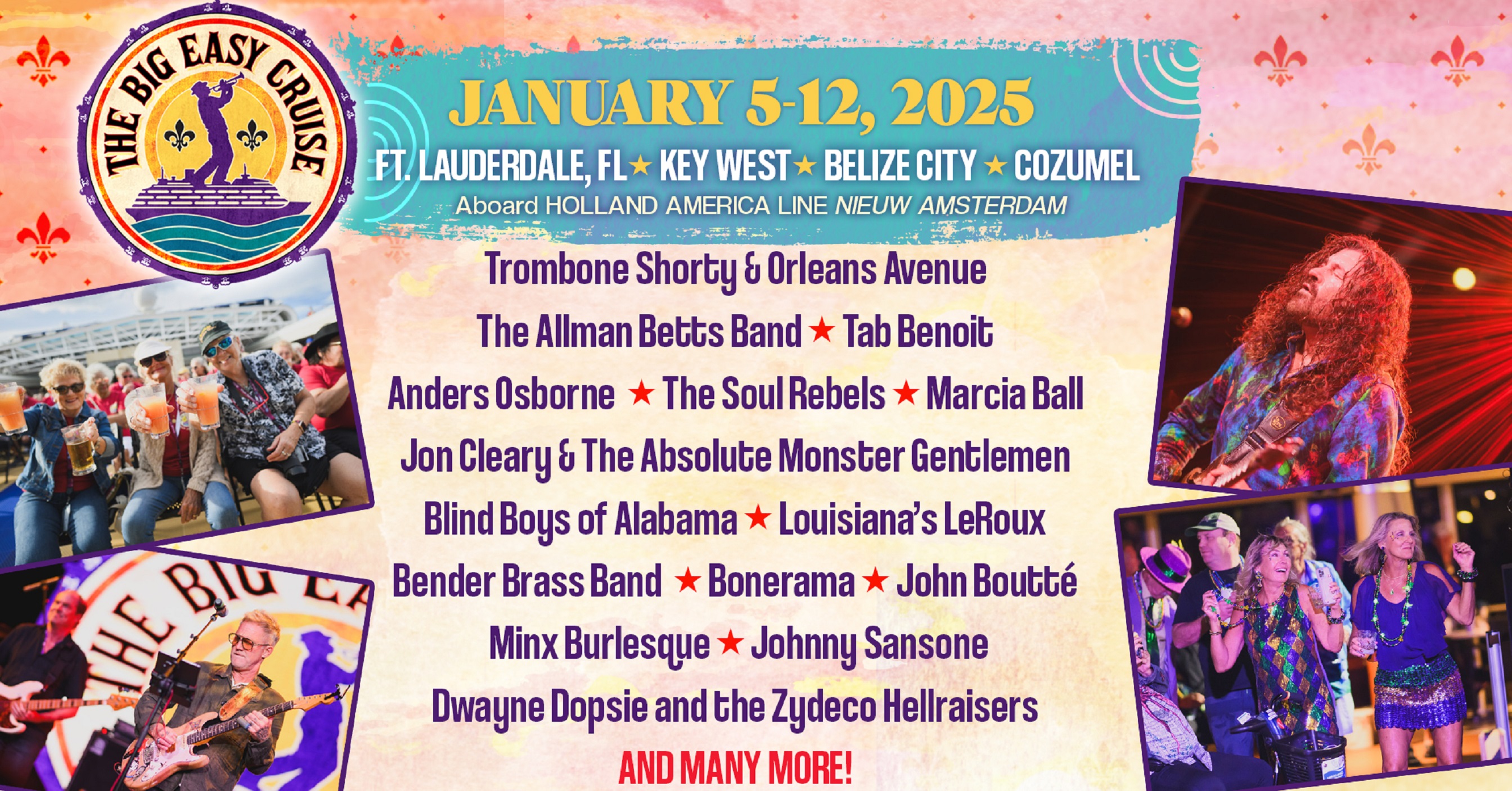 The 2025 Big Easy Cruise Adds New Artists To Stellar Line-Up, Including Keb’ Mo’, St. Paul & The Broken Bones And Much More