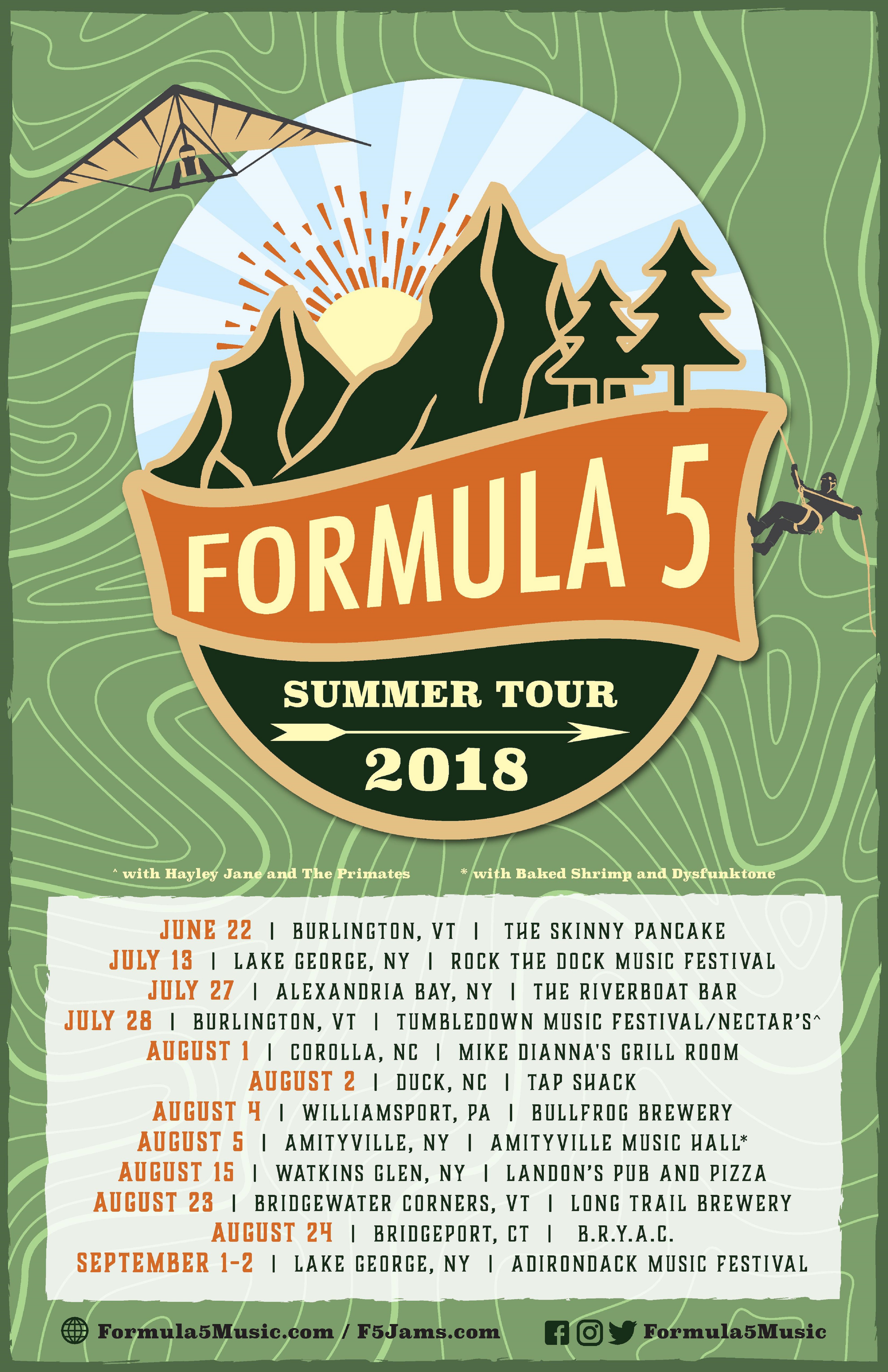 Formula 5 Announces 2018 Summer Tour