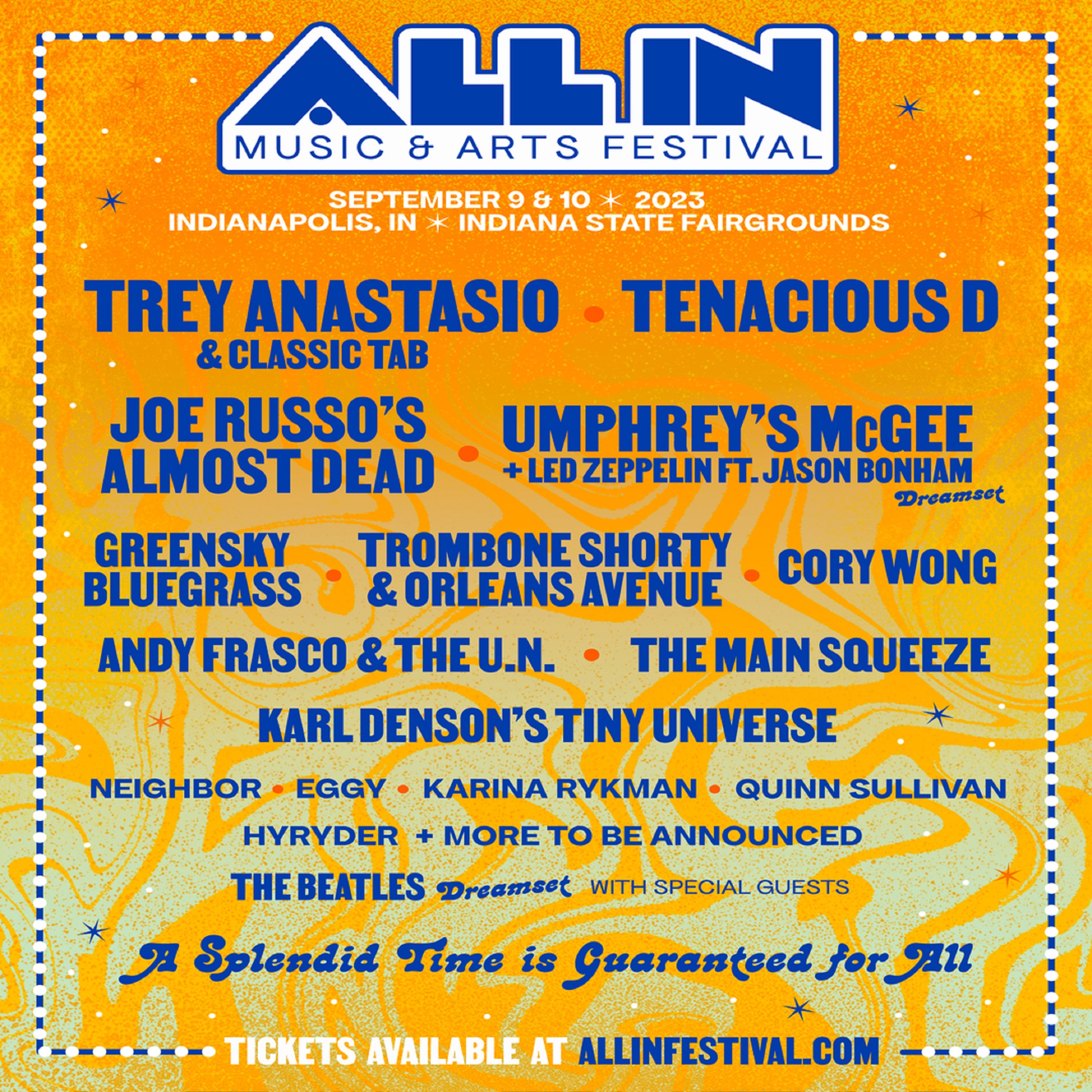 TENACIOUS D just added to ALL IN MUSIC & ARTS FESTIVAL in Indianapolis this September