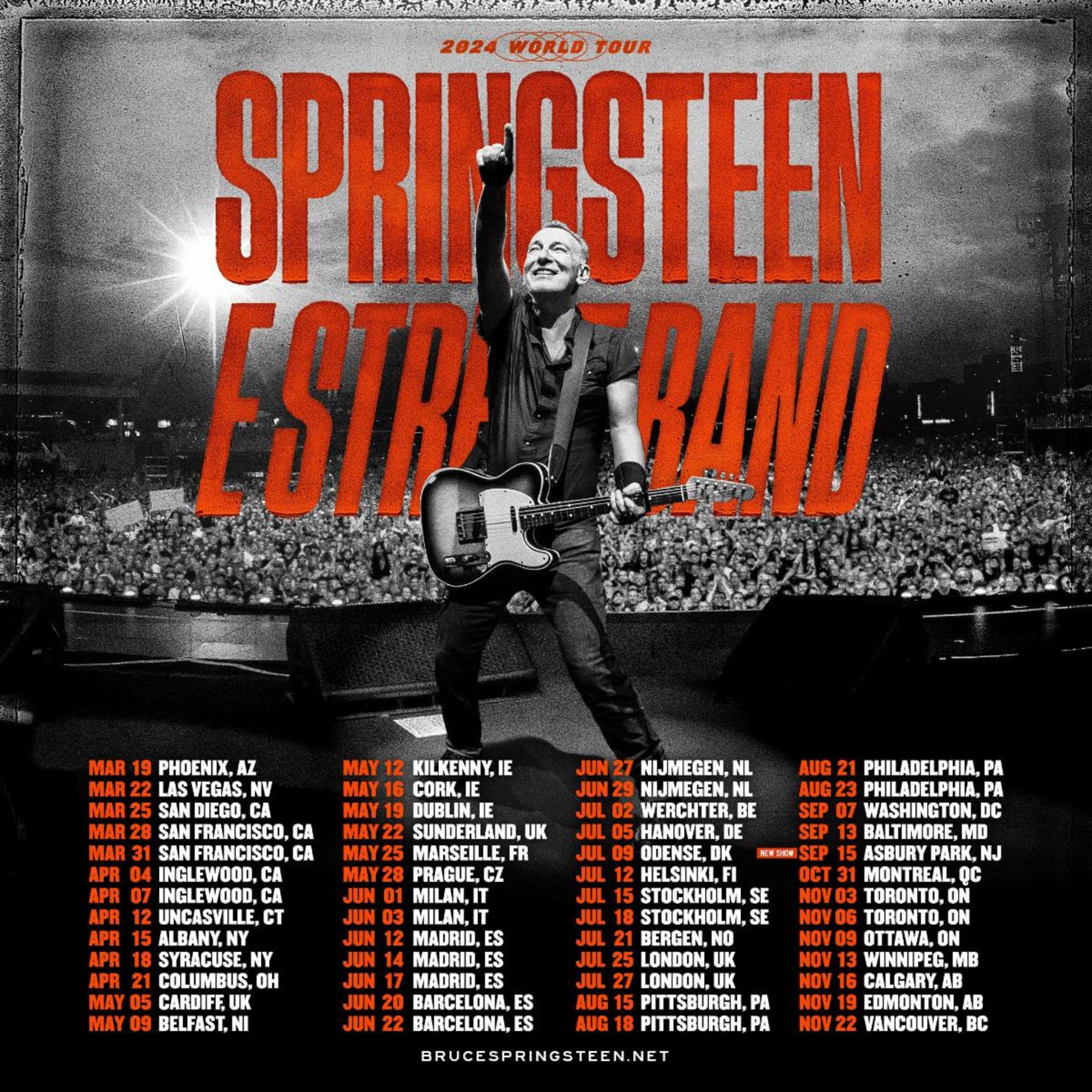 Bruce Springsteen and The E Street Band Kick Off 2024 World Tour This Month