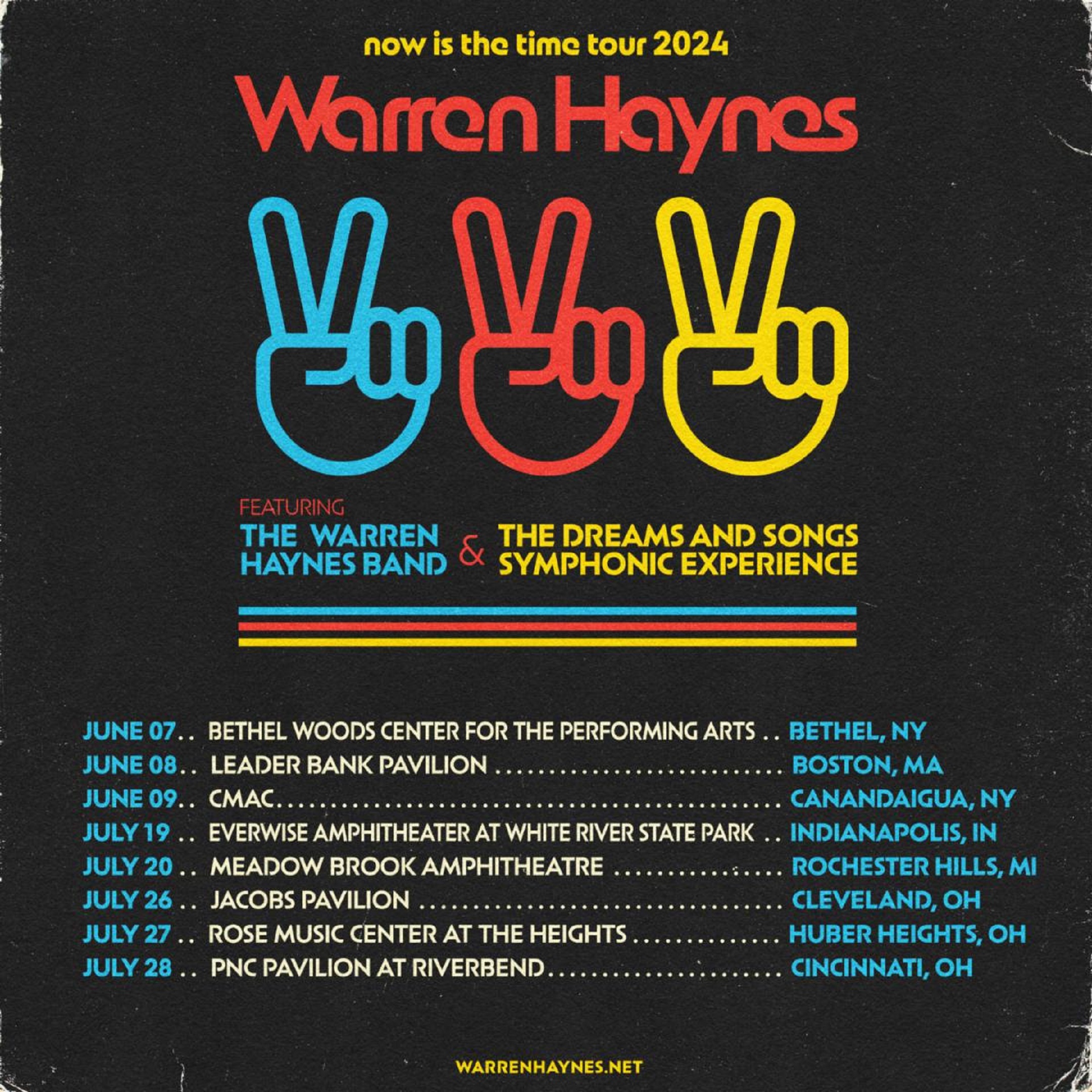 Warren Haynes Announces 5 Additional Dates for Now Is The Time Tour featuring The Warren Haynes Band & The Dreams and Songs Symphonic Experience