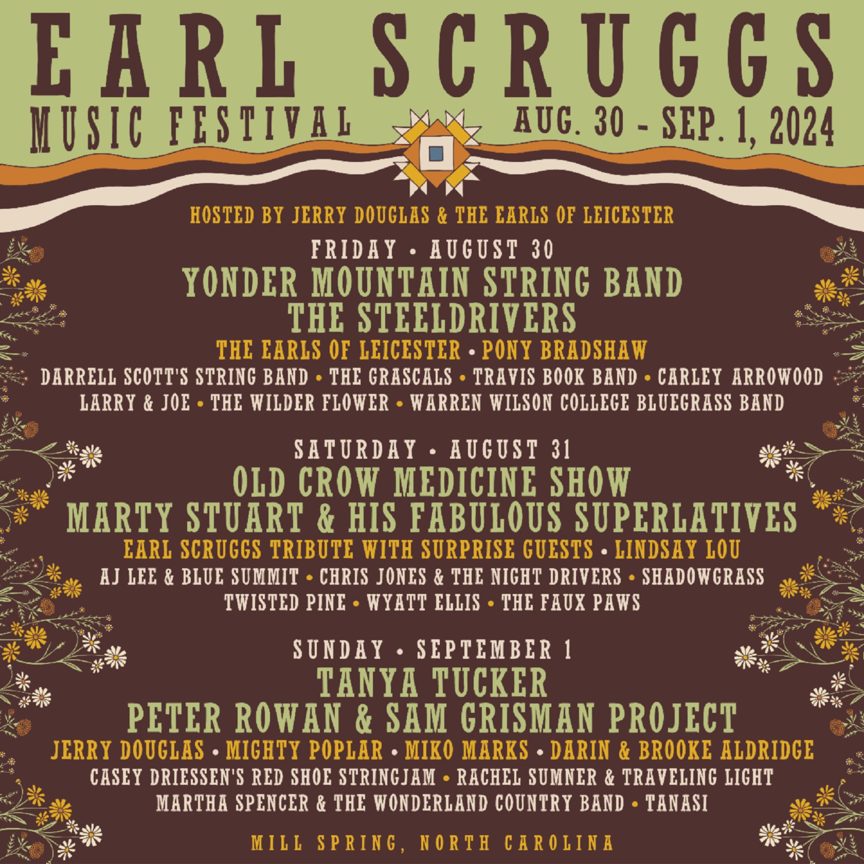 EARL SCRUGGS MUSIC FESTIVAL Announces Daily Lineups for 2024 Event