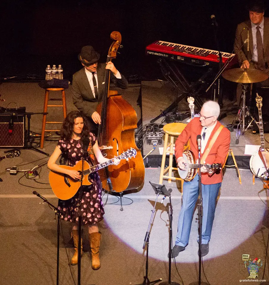 Edie and Steve with the Steep Canyon Rangers
