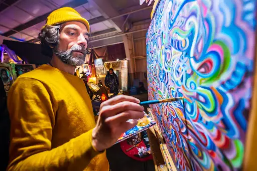 Live Painting at the Cosmic Drip - photo by Greg Bollinger