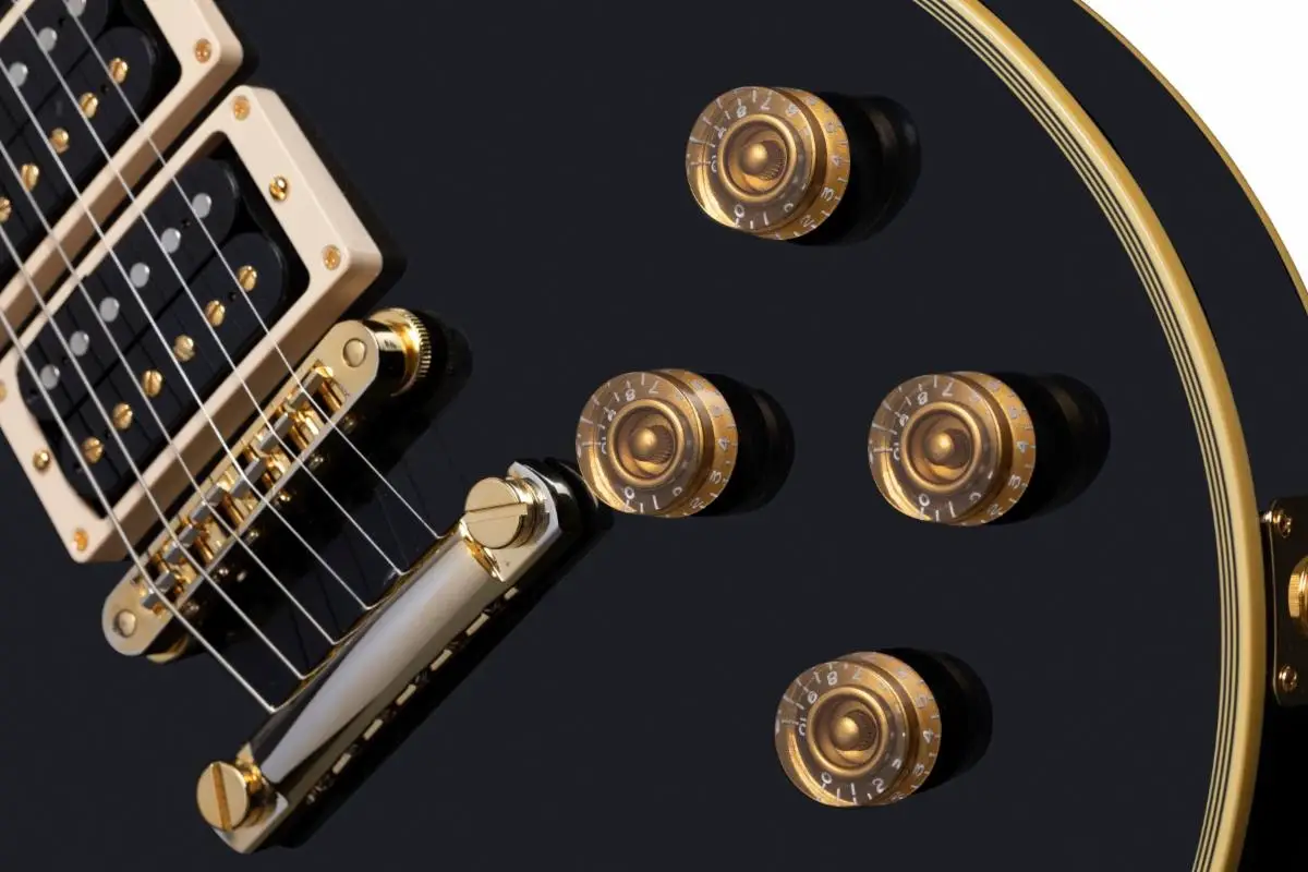 Above: a close-up of the Peter Frampton “Phenix” Gibson Les Paul Custom