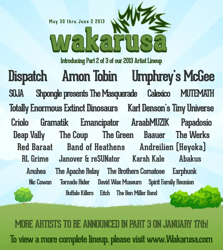 Wakarusa Announces part 2 of their 2013 Line-up