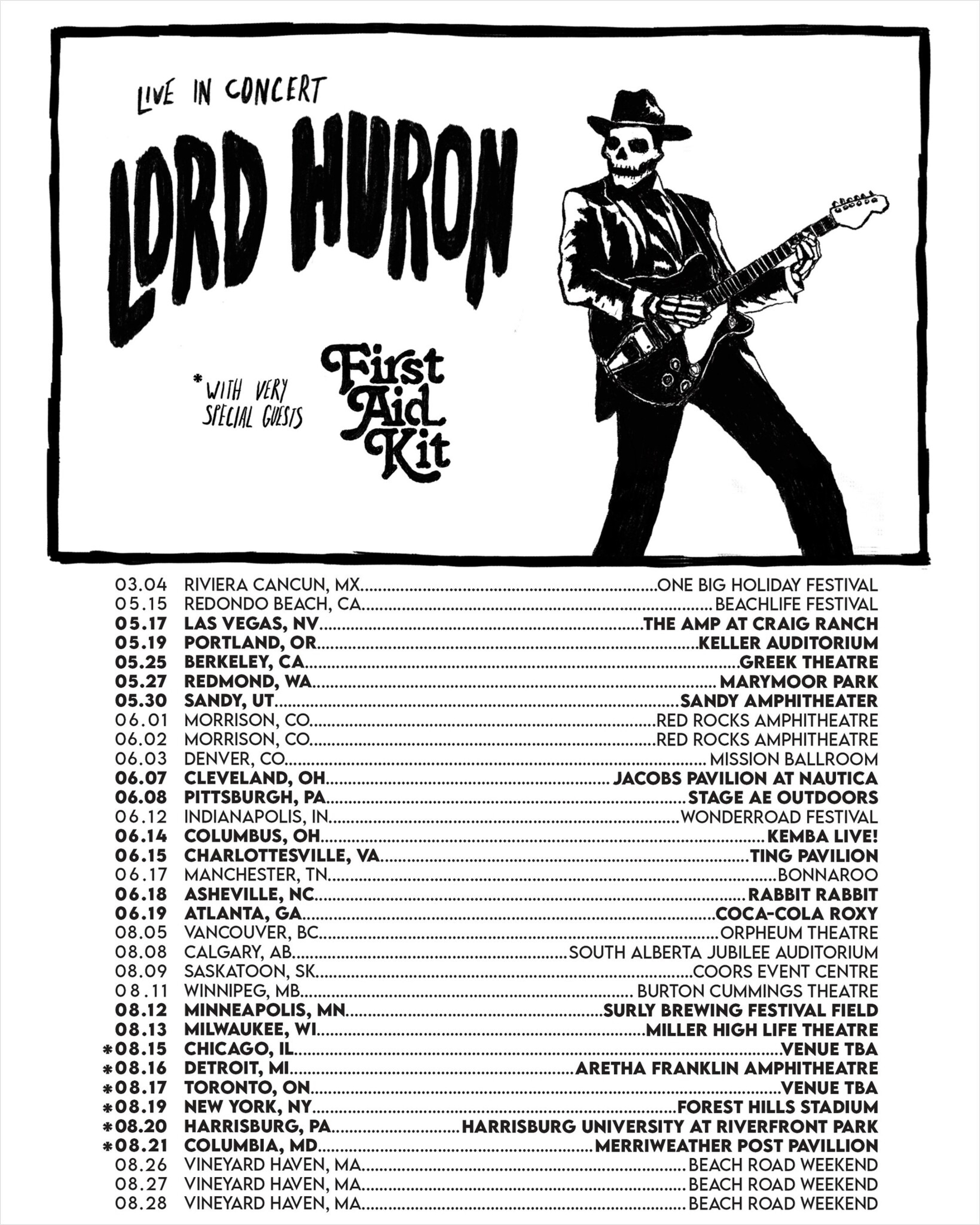 LORD HURON ANNOUNCES NEW DATES ADDED TO NORTH AMERICAN HEADLINE TOUR