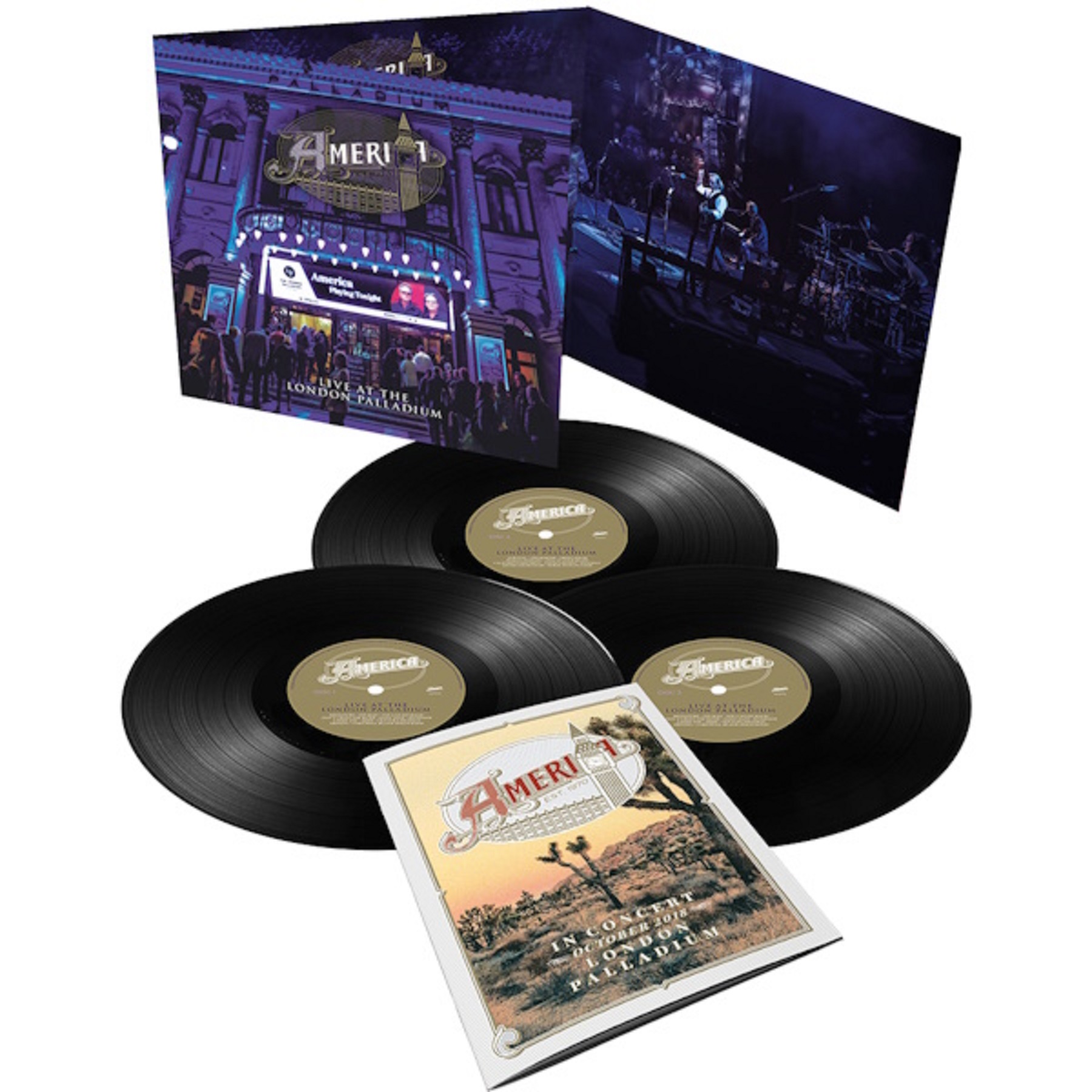 AMERICA “Live at the Palladium Deluxe Limited Edition Triple Vinyl LP Released October 25, 2024