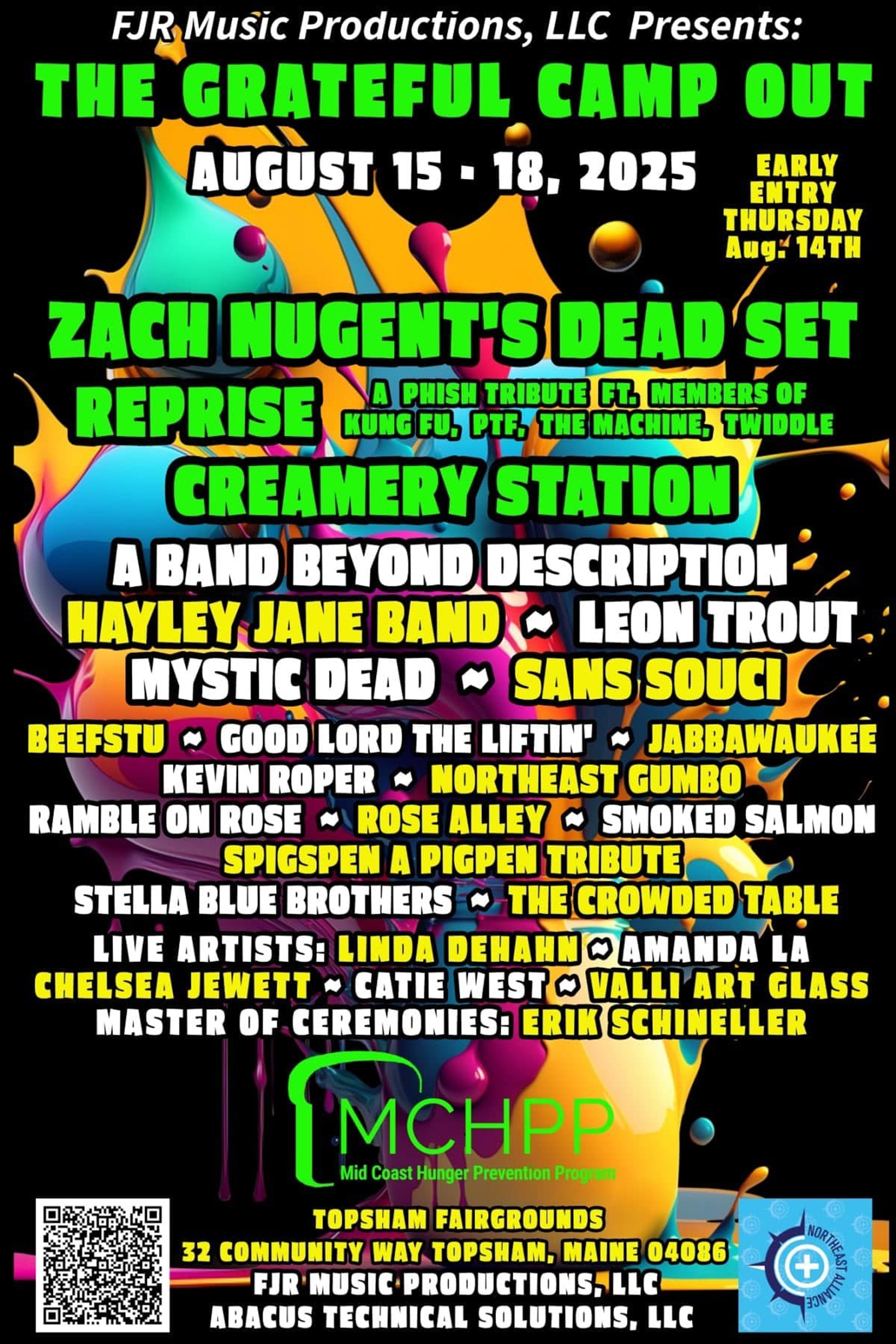 “The Grateful Camp Out” Music & Arts Festival - August 15–18, 2025