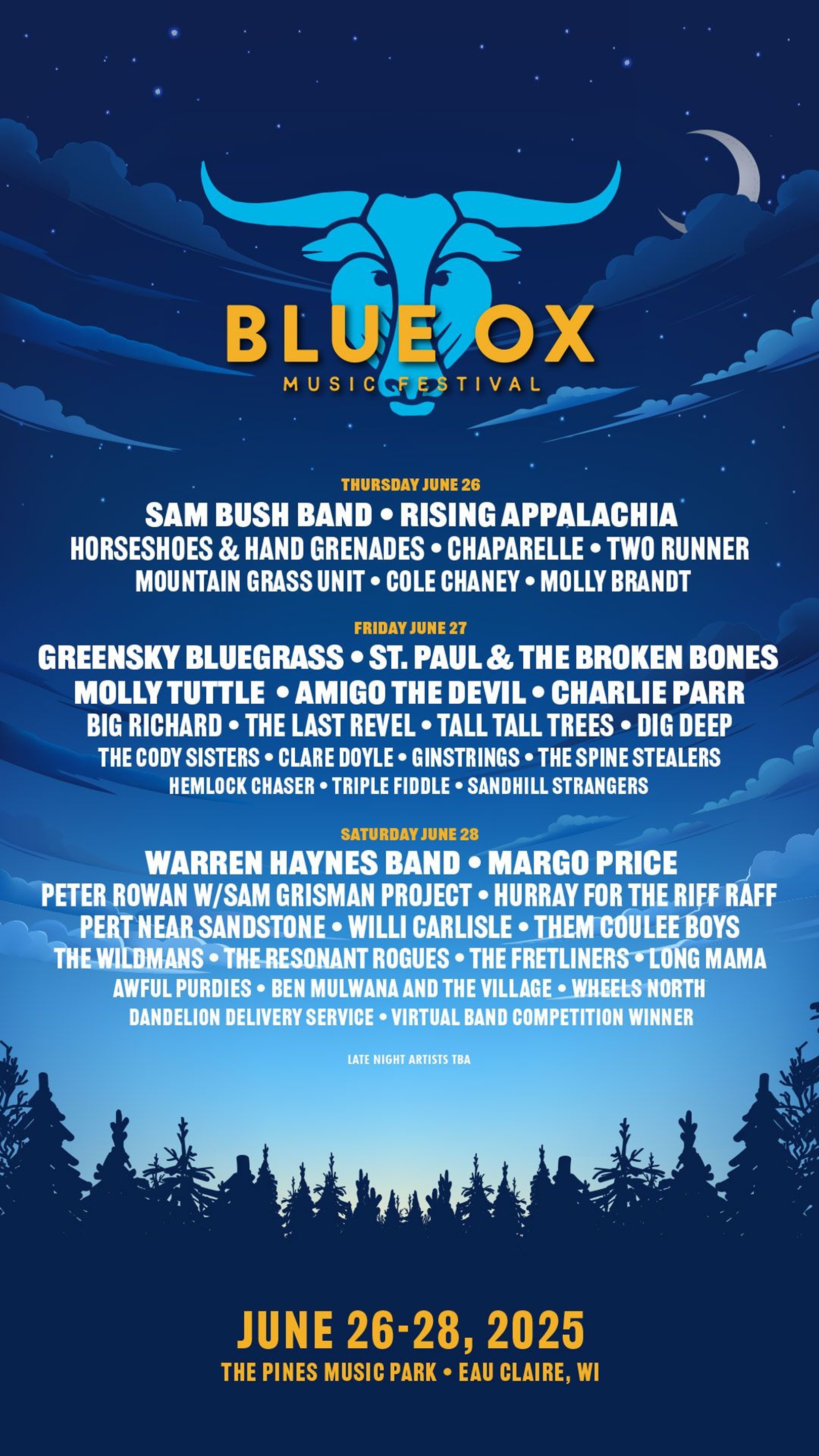 Blue Ox Music Festival Announces 2025 Lineup and Dates