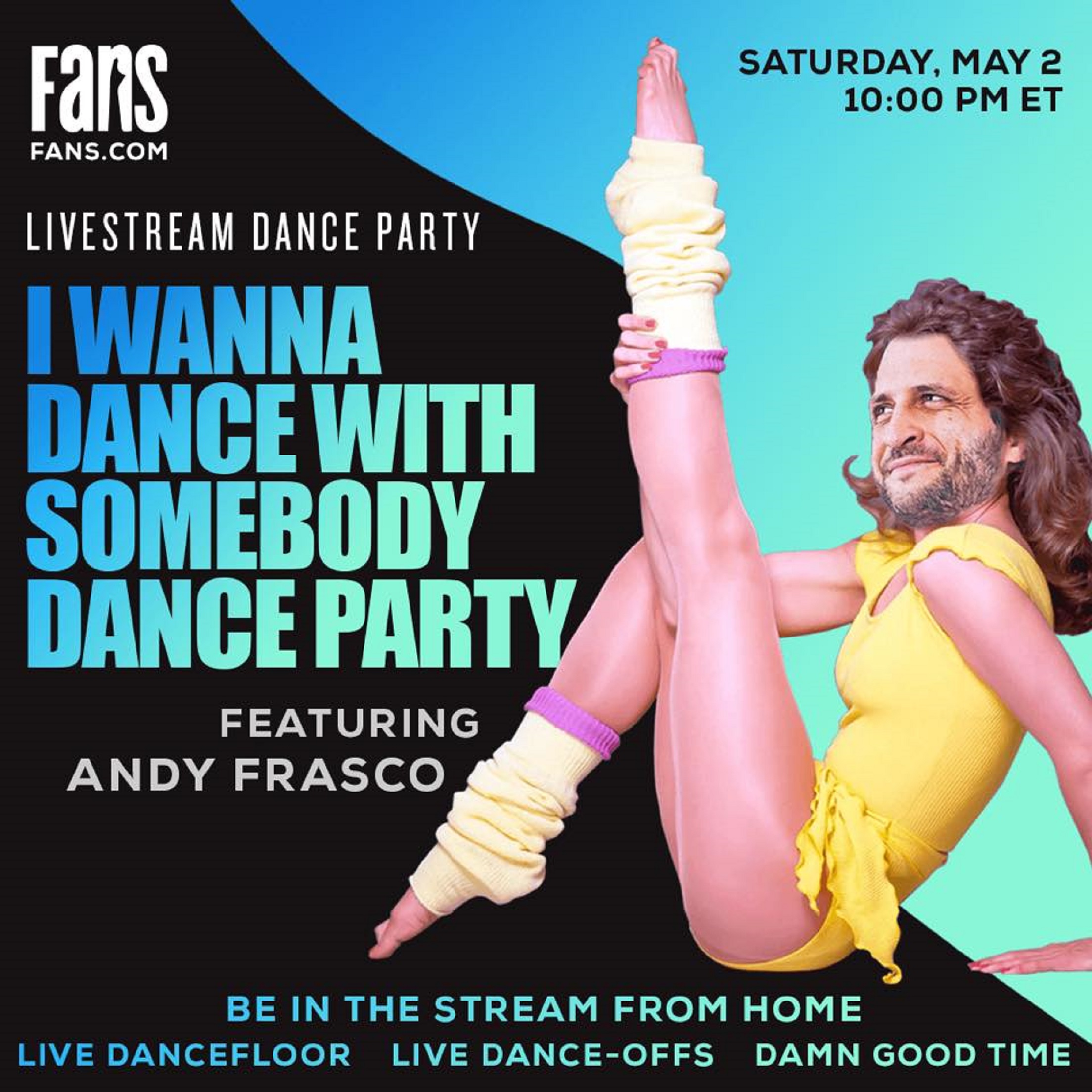 Andy Frasco announce I Wanna Dance With Somebody virtual dance party stream