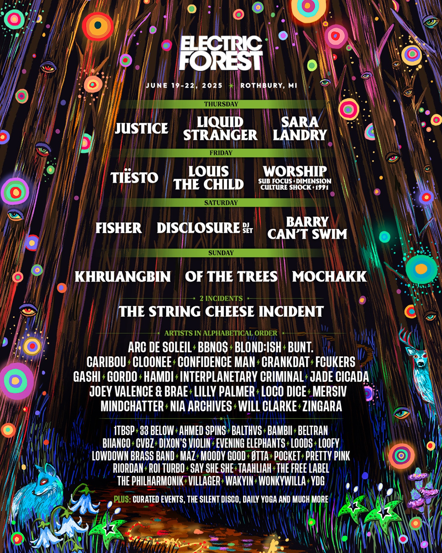 Electric Forest Announces Initial Music Lineup for 2025 Edition