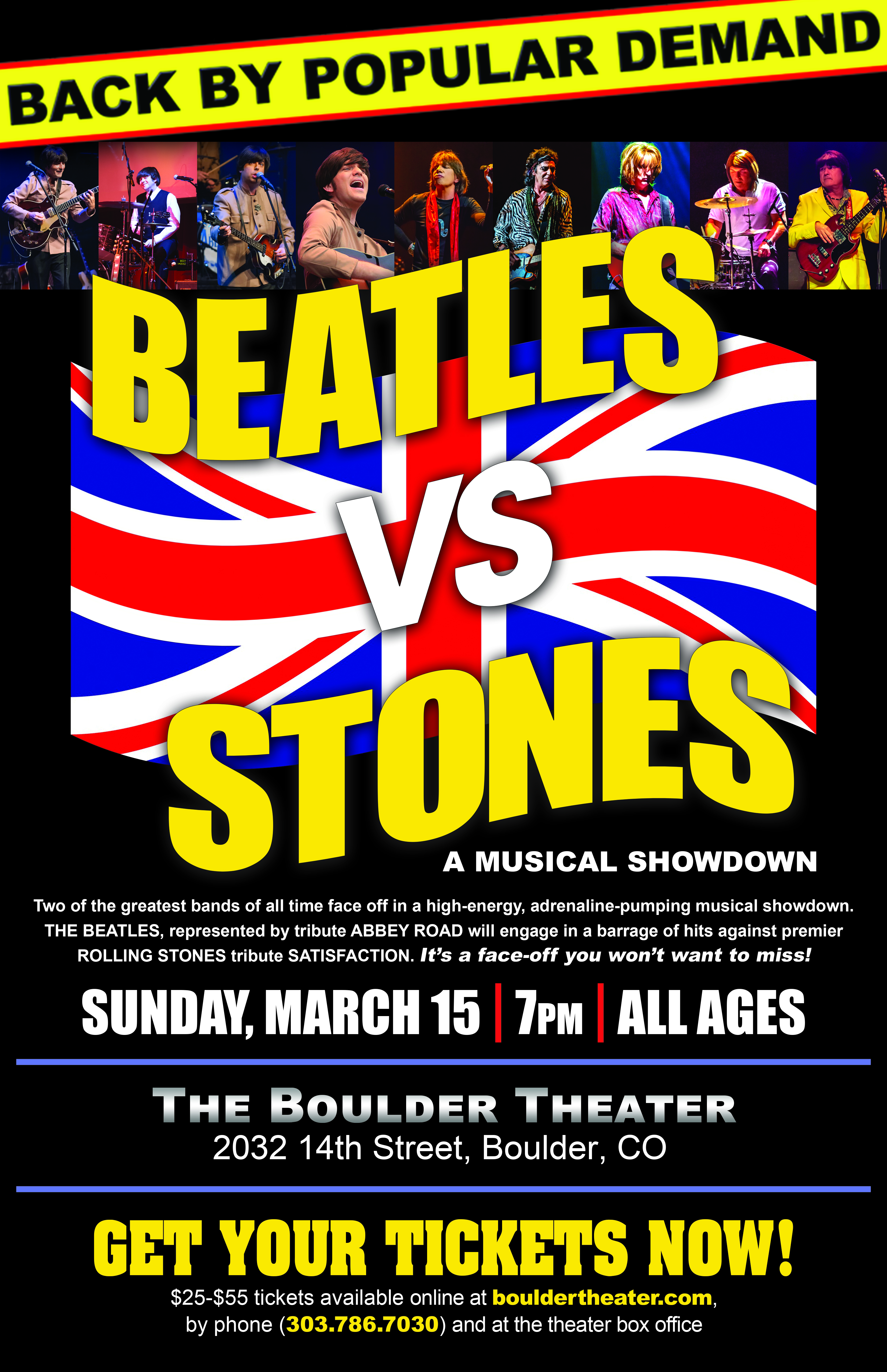 Beatles vs. Stones tribute show to return to Boulder stage