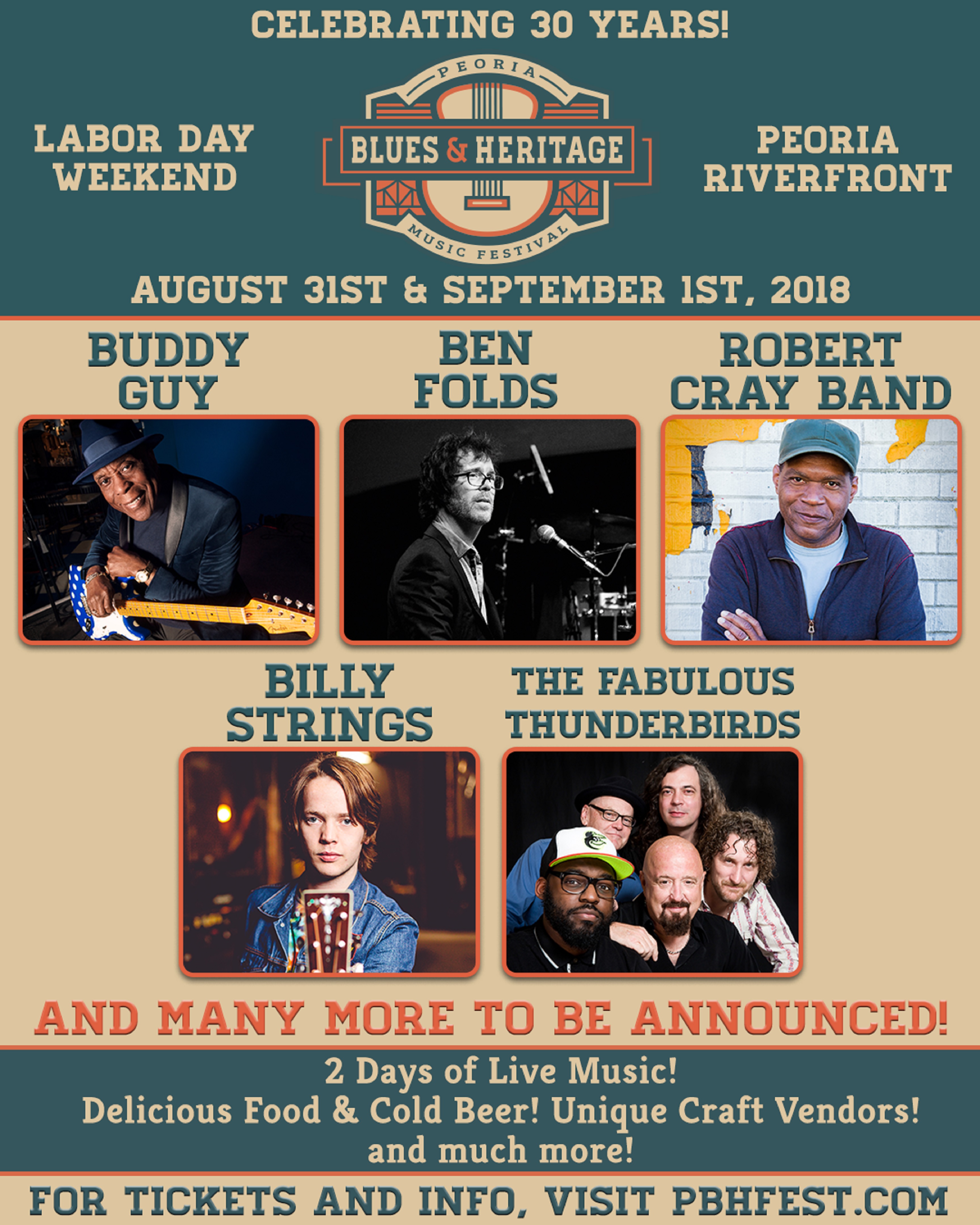 Peoria Blues & Heritage Music Festival 2018 Initial Lineup