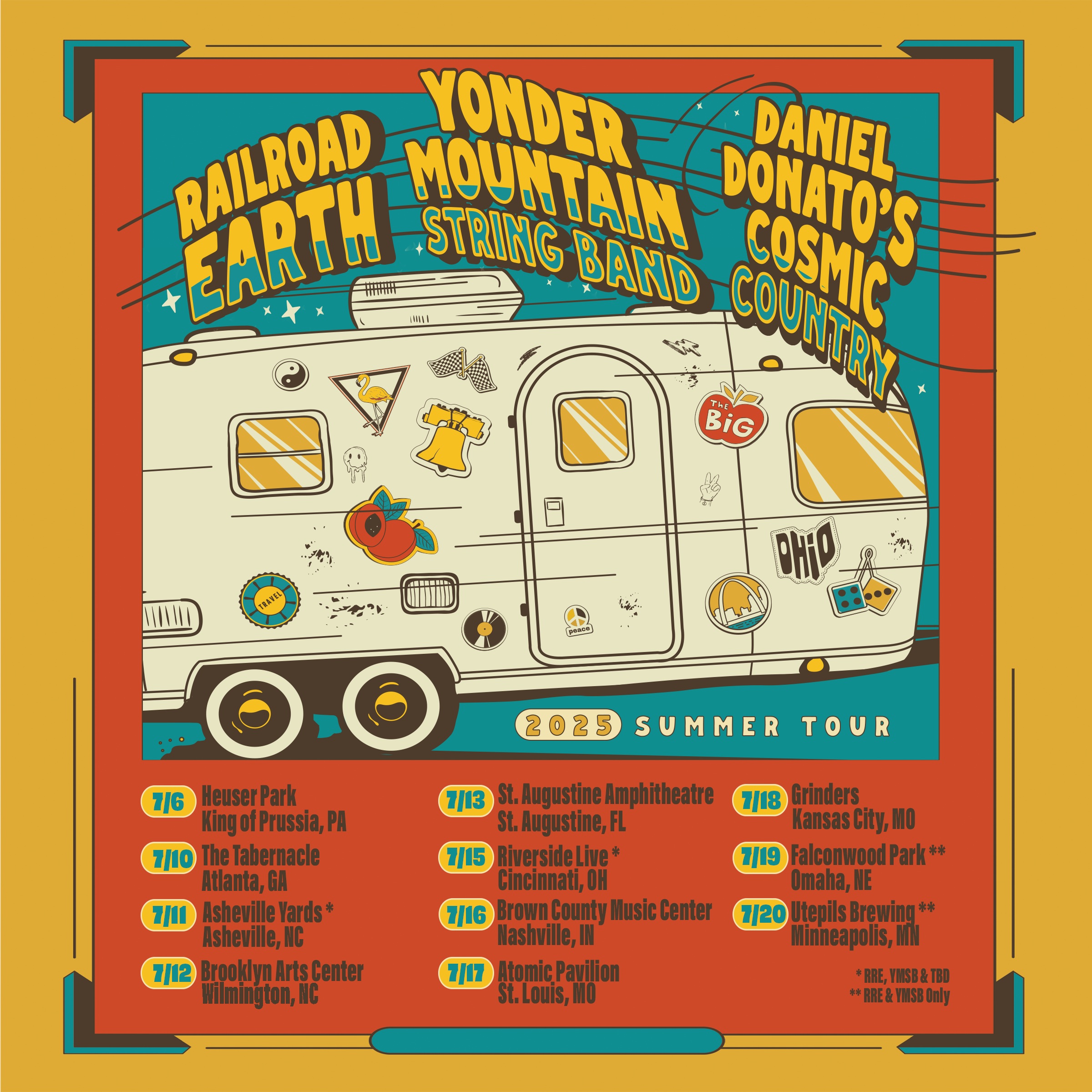 Railroad Earth, Yonder Mountain String Band & Daniel Donato’s Cosmic Country Hit the Road Together This Summer