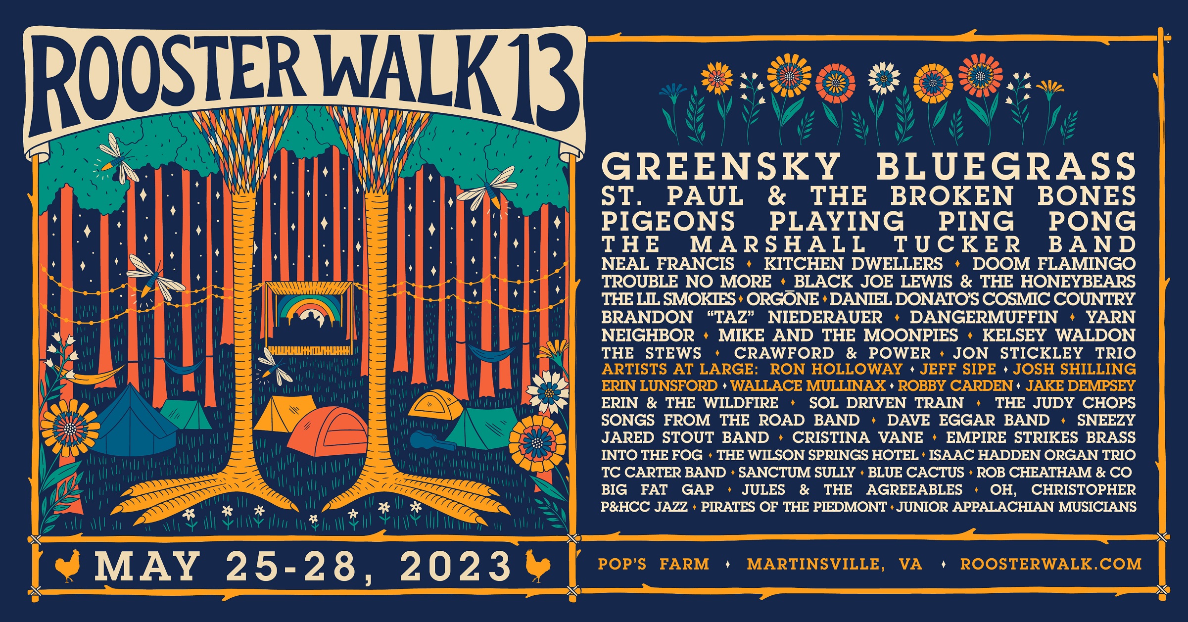 Nineteen band additions complete lineup for Rooster Walk 13 festival