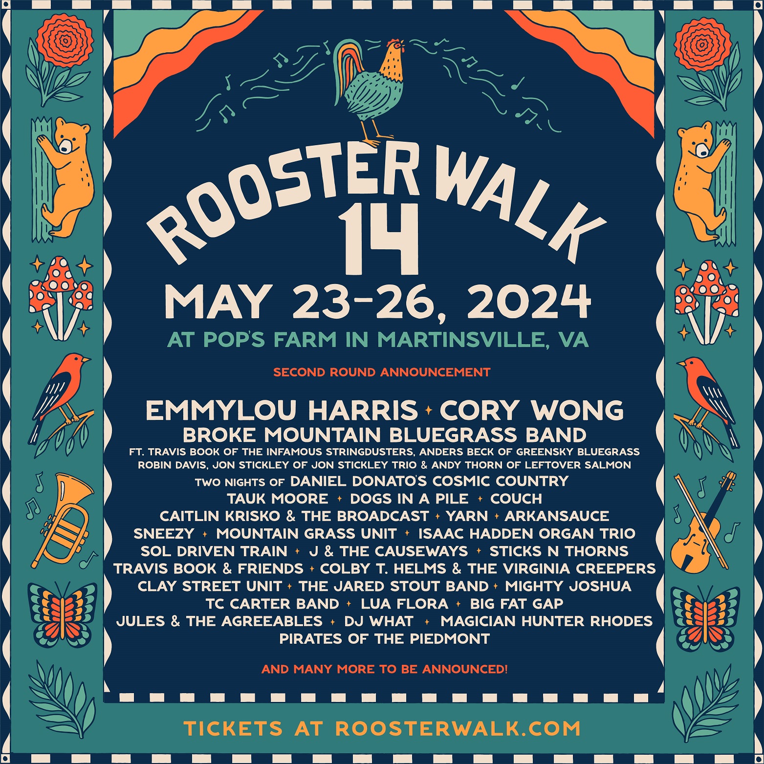 Music icon Emmylou Harris, rock/funk guitar wizard Cory Wong top Rooster Walk 14 band lineup