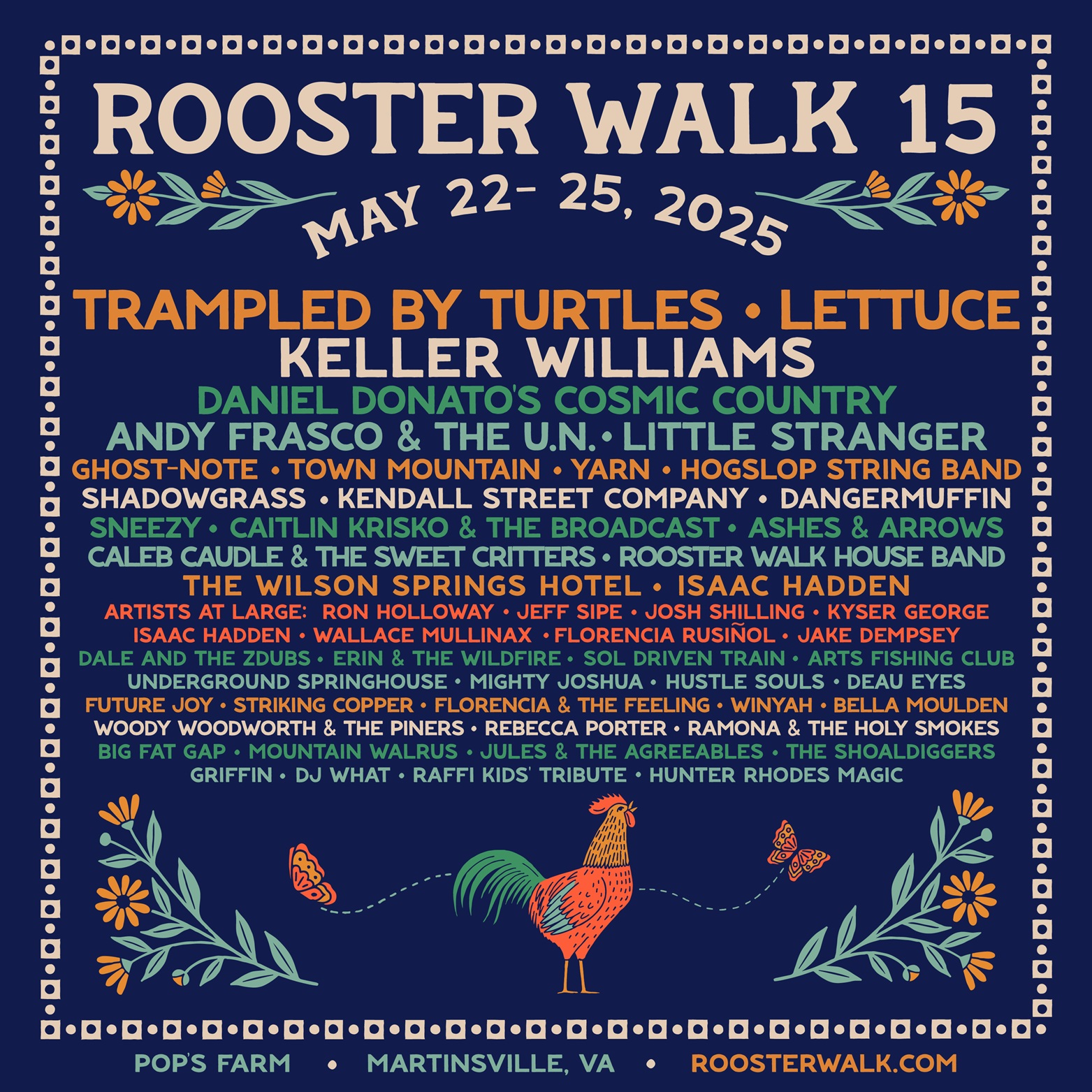 Lettuce, Keller Williams and 26 more names finalize Rooster Walk 15 Music & Arts Festival band lineup