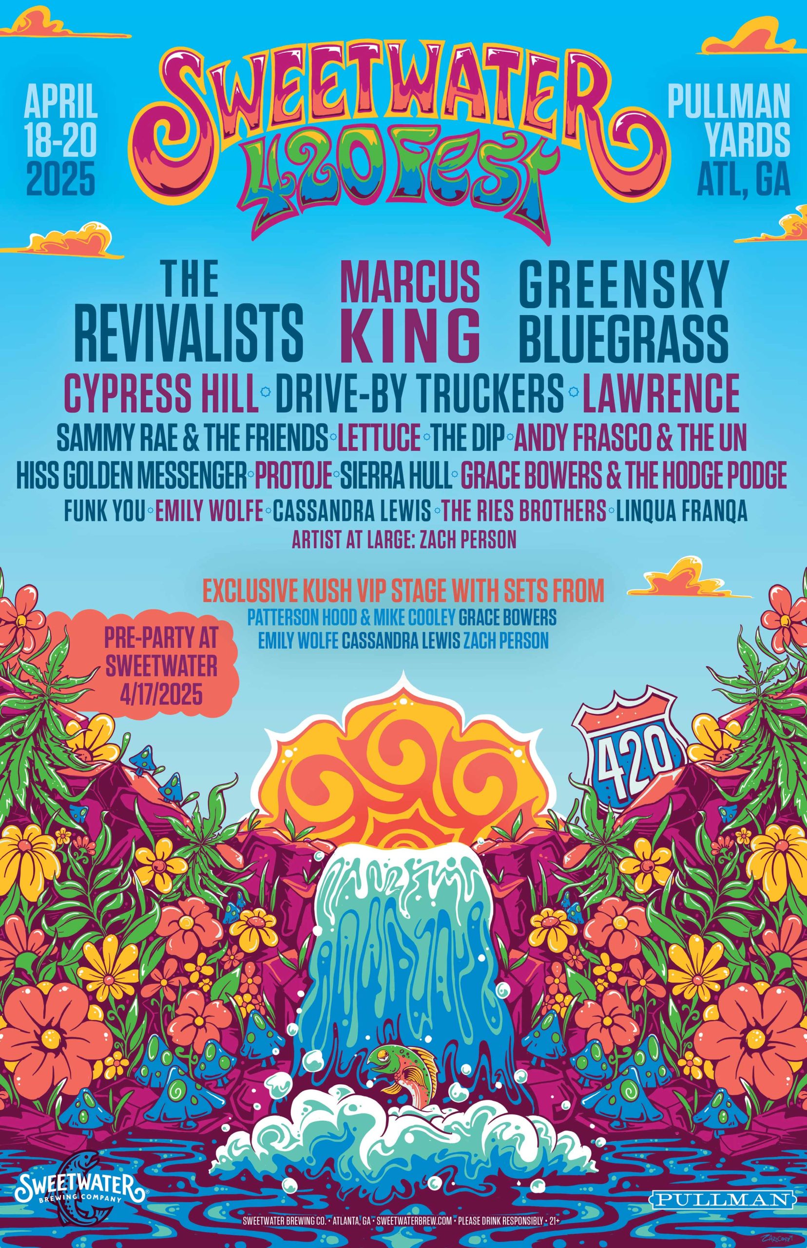 Get Ready for the Biggest 420 Party in the U.S.: SweetWater Announces 420 Fest Headliners Revivalists, Marcus King, Greensky Bluegrass, and Cypress Hill