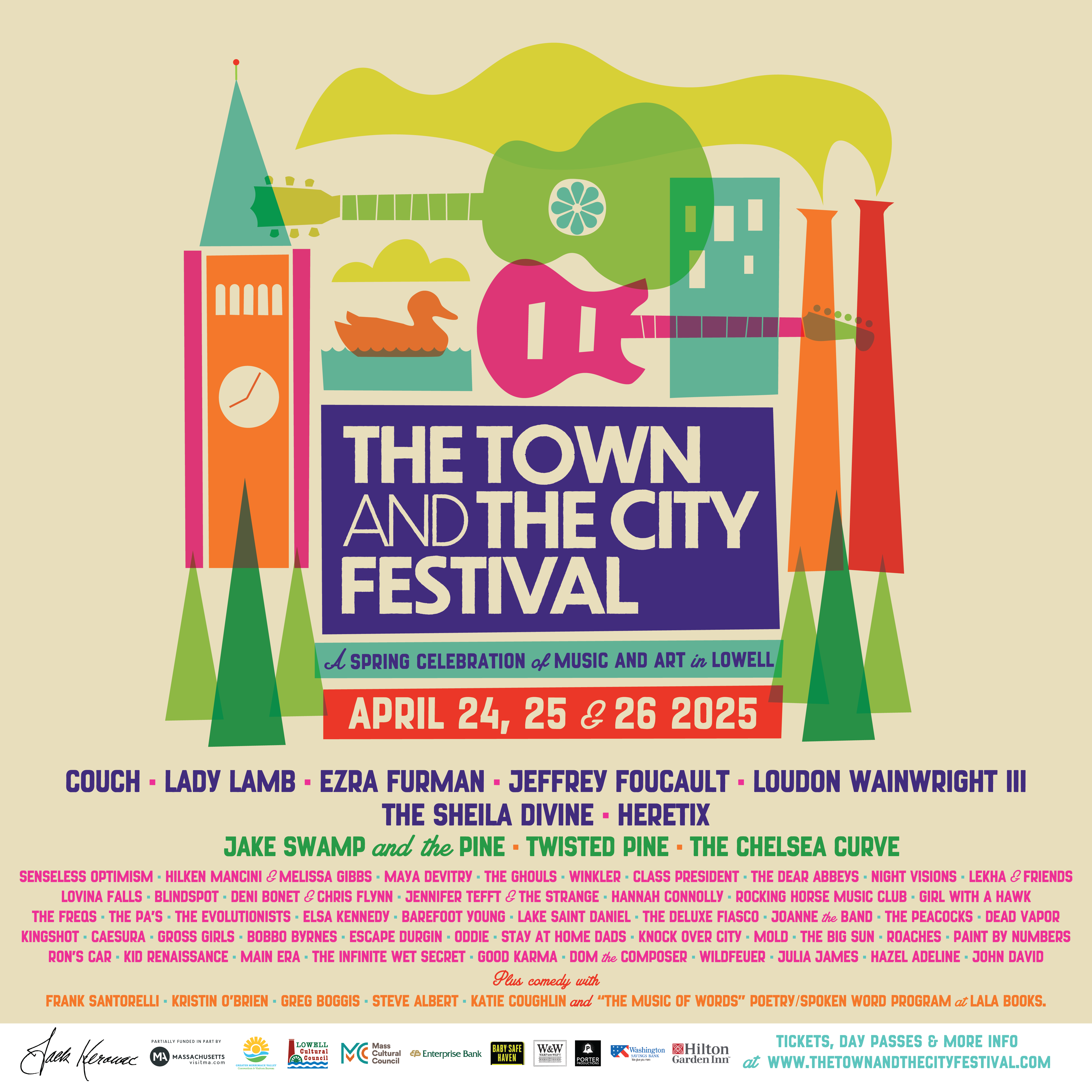 FULL 2025 LINEUP AND SCHEDULE RELEASED FOR THE TOWN AND THE CITY FESTIVAL APRIL 24-26 IN DOWNTOWN LOWELL, MA