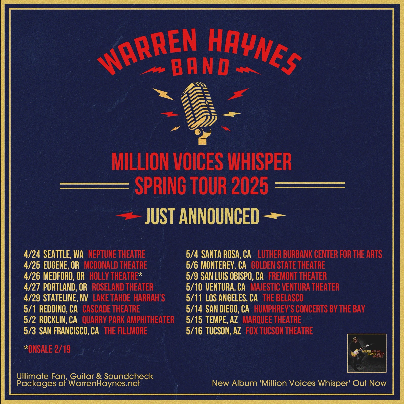 Warren Haynes Band Announces Million Voices Whisper Spring Tour