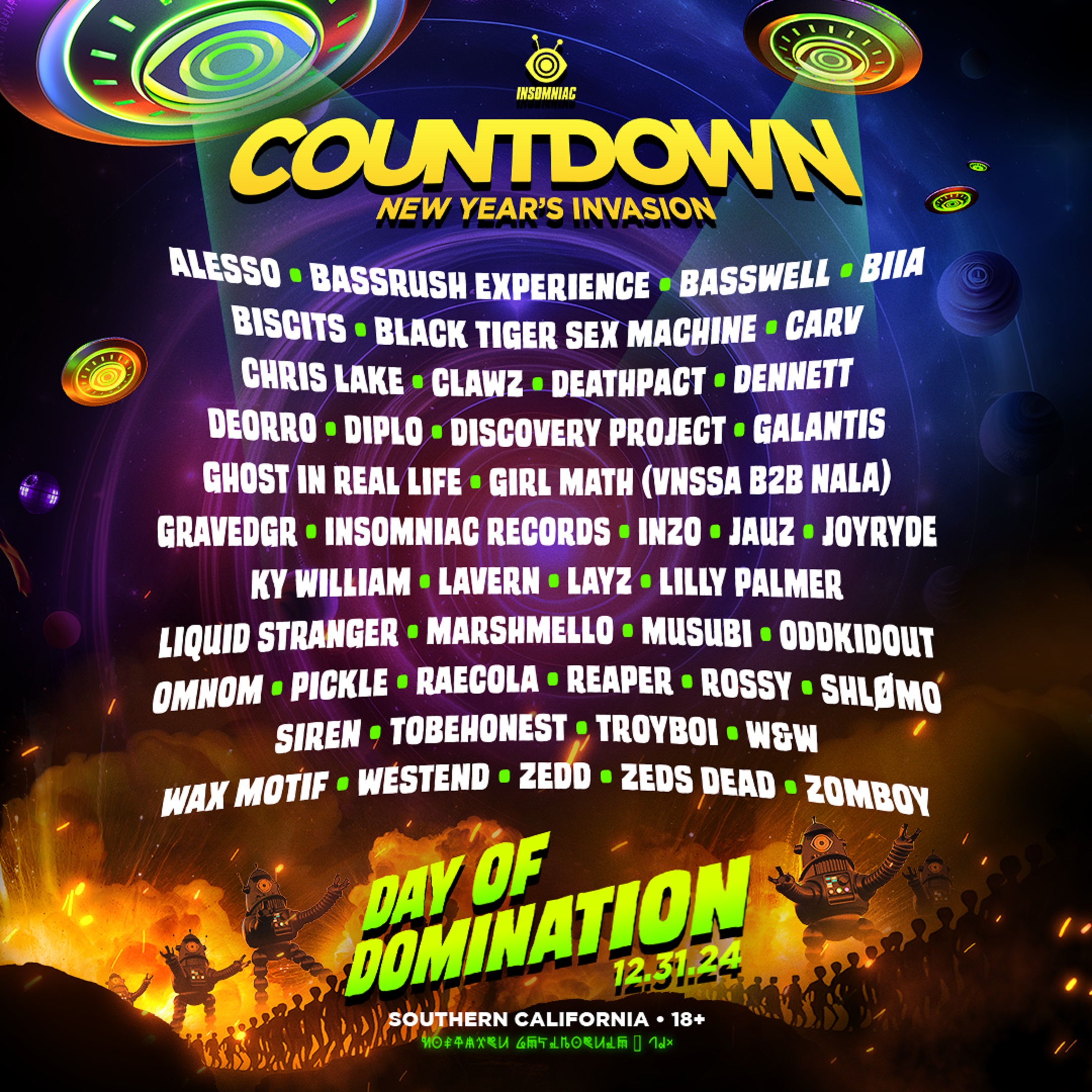 Countdown NYE Announces Lineup For 2024 Edition