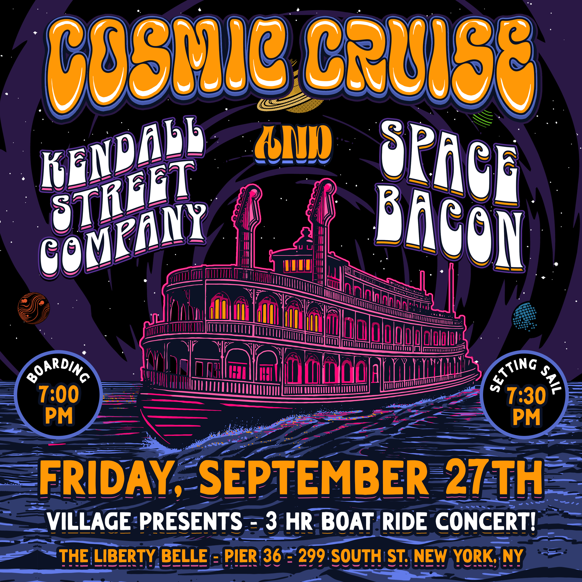 Cosmic Cruise featuring Kendall Street Company & Space Bacon – September 27th, 2024!