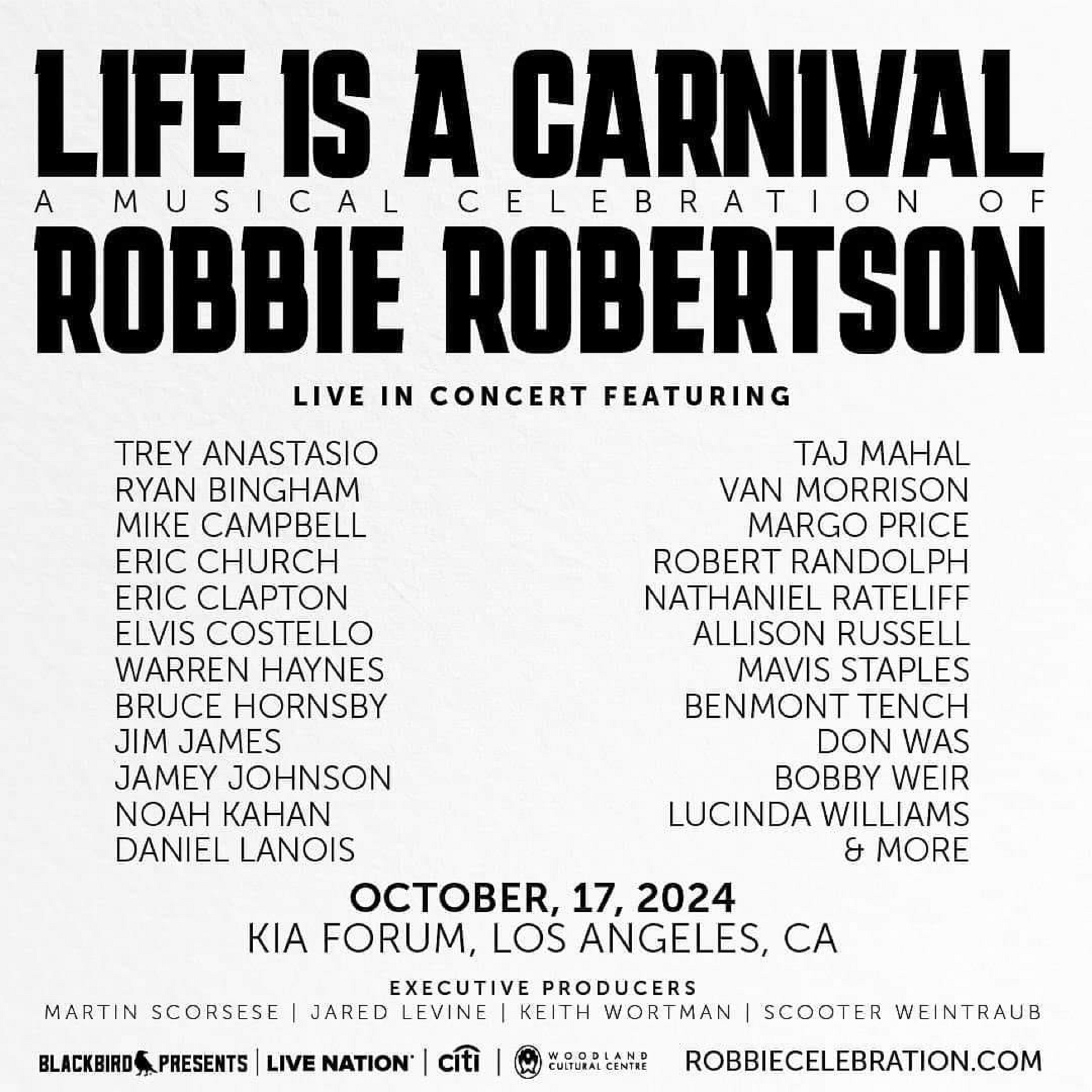 Life Is a Carnival: A Musical Celebration of Robbie Robertson