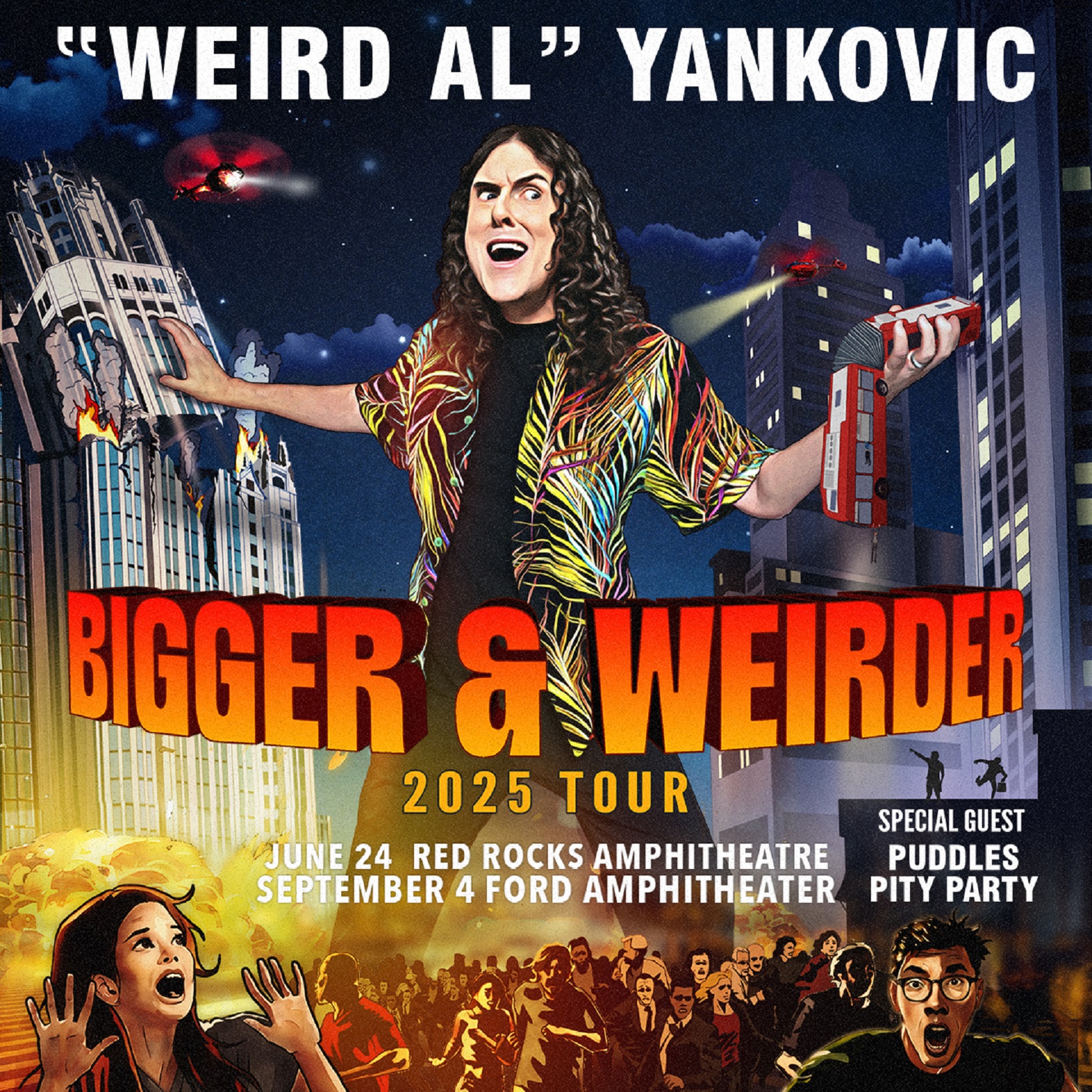 "Weird Al" Yankovic Announces BIGGER & WEIRDER 2025 Tour with Special Guest Puddles Pity Party – Coming to Red Rocks and Colorado Springs