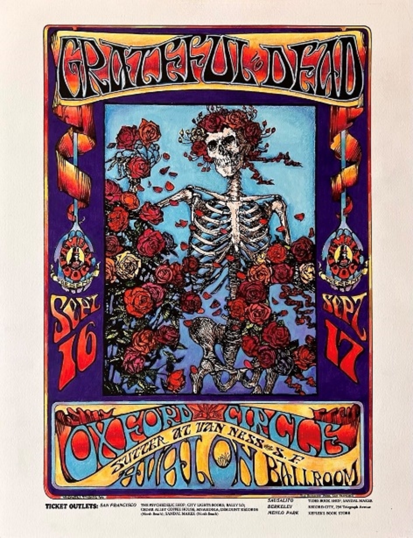 Grateful Dead 50 store Year Anniversary memorial glass artwork at Chicago.