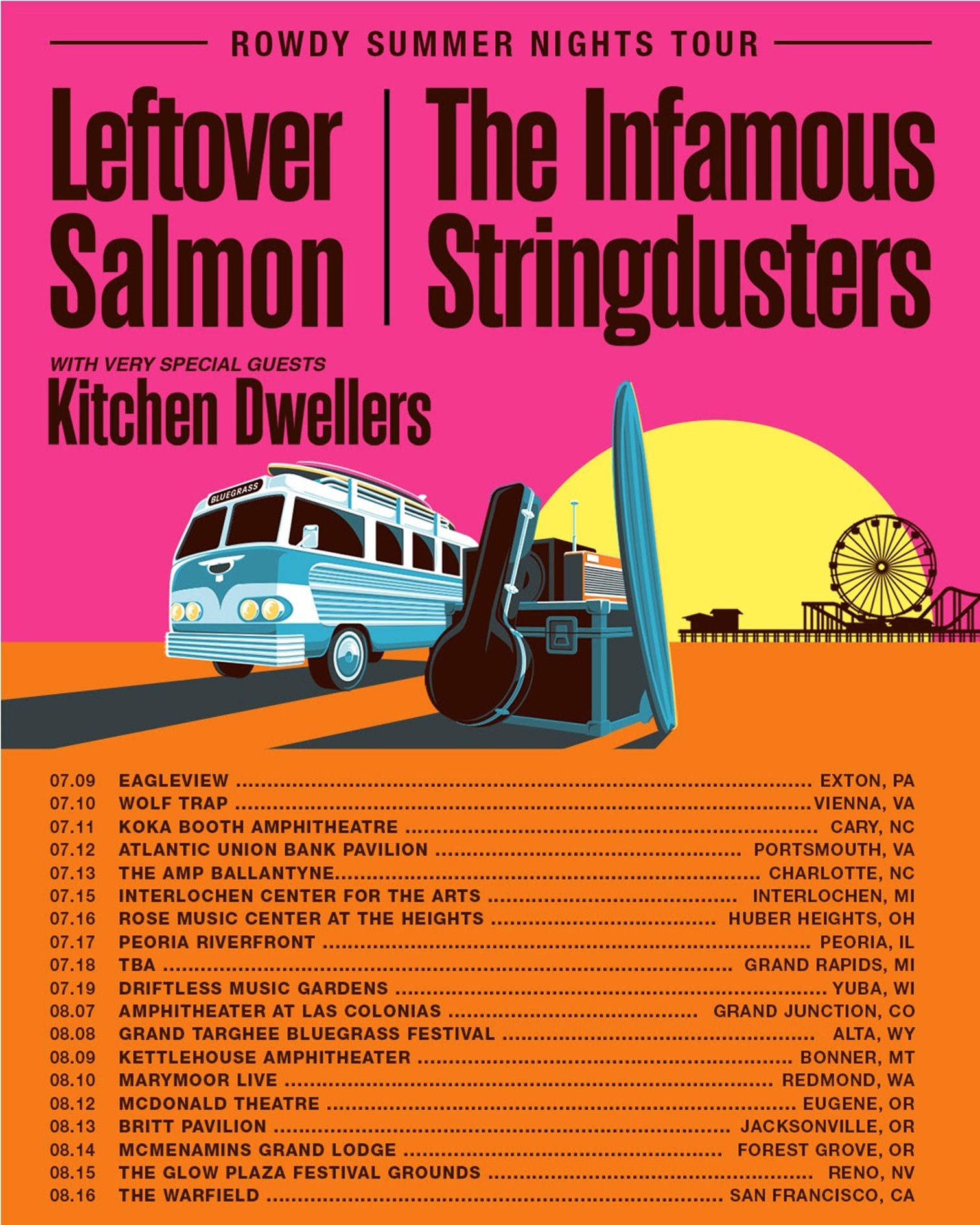 The Infamous Stringdusters & Leftover Salmon Join Forces for Co-Headlining ‘Rowdy Summer Nights Tour’ w/ Very Special Guests Kitchen Dwellers