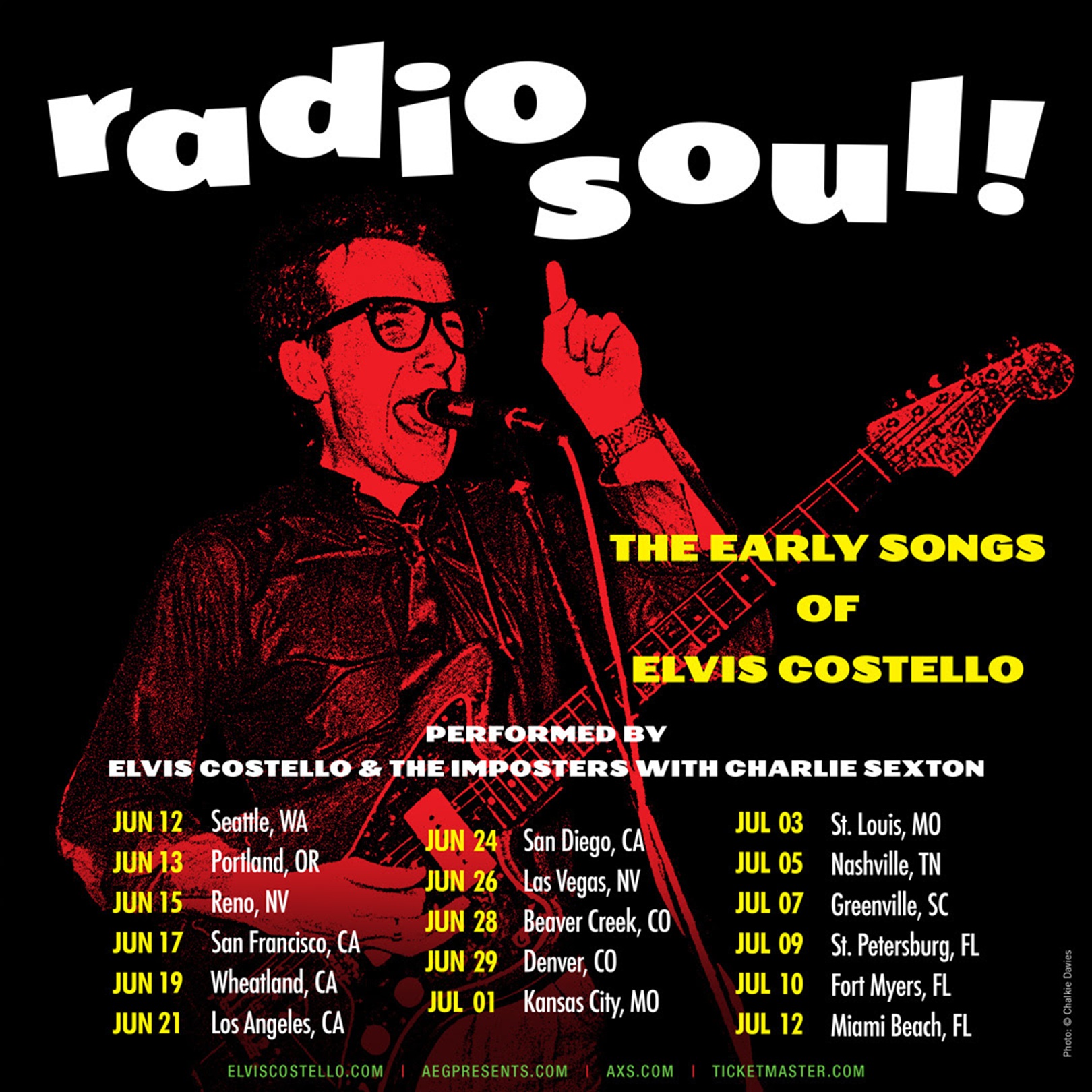 Elvis Costello announces new tour: "Radio Soul!: The Early Songs of Elvis Costello,” performed by Elvis Costello & The Imposters with Charlie Sexton