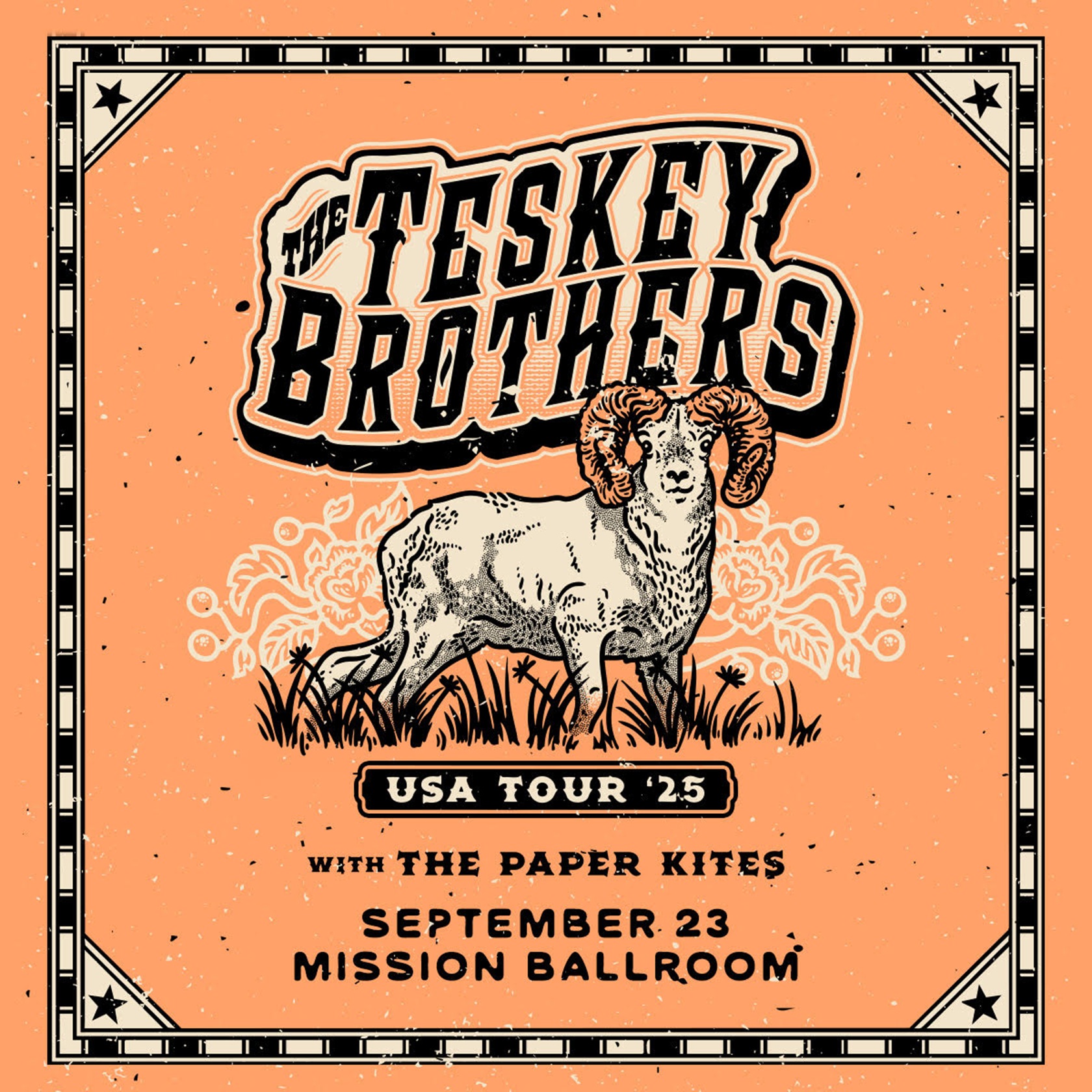 THE TESKEY BROTHERS ANNOUNCE SEPTEMBER 2025 PERFORMANCE AT MISSION BALLROOM