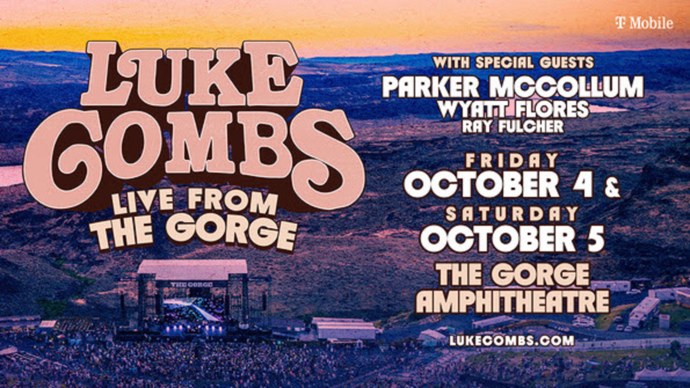 Luke Combs confirms two shows at the Gorge Amphitheatre on October 4 and 5