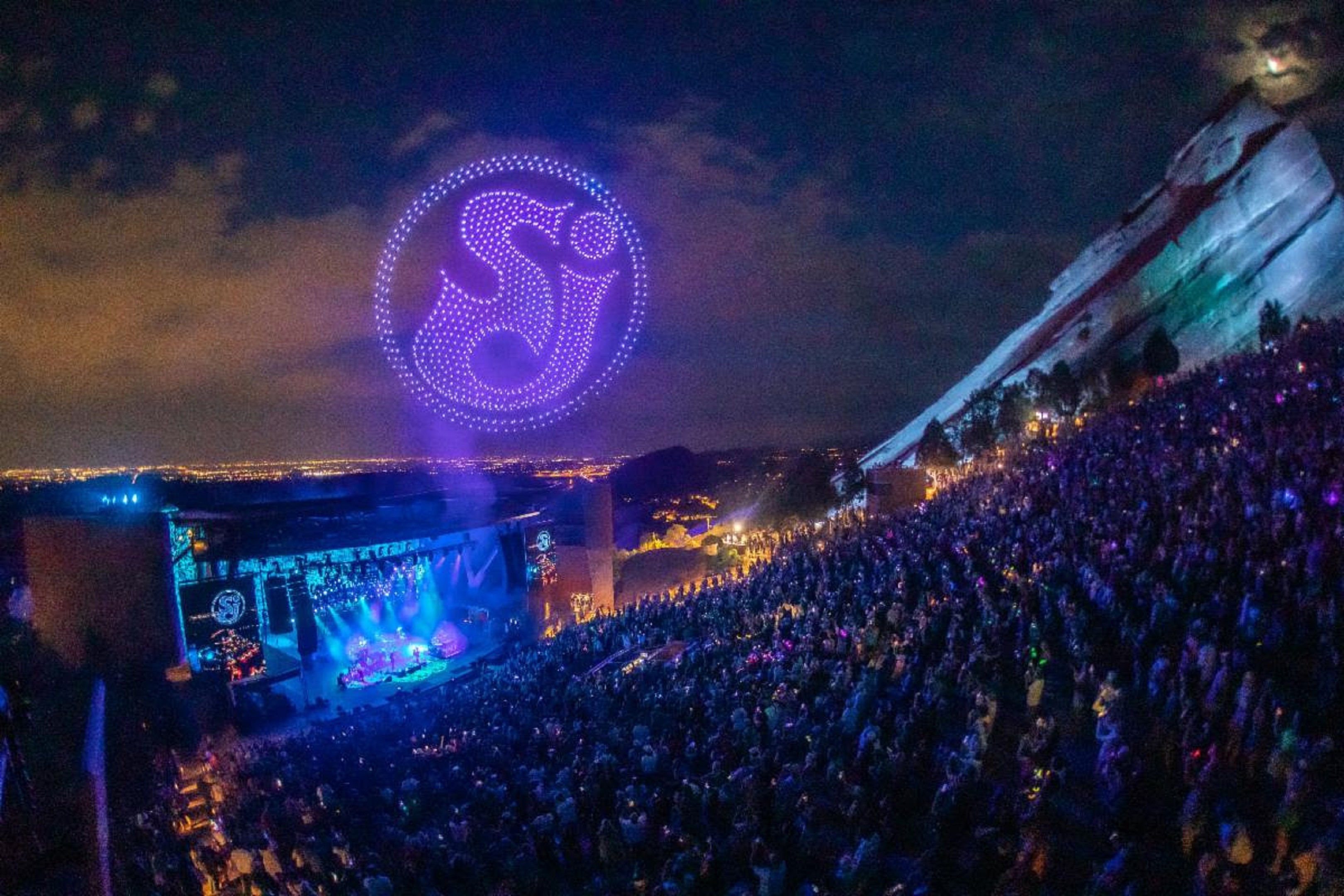The String Cheese Incident brought Colorado's largest drone show to Red Rocks this past weekend