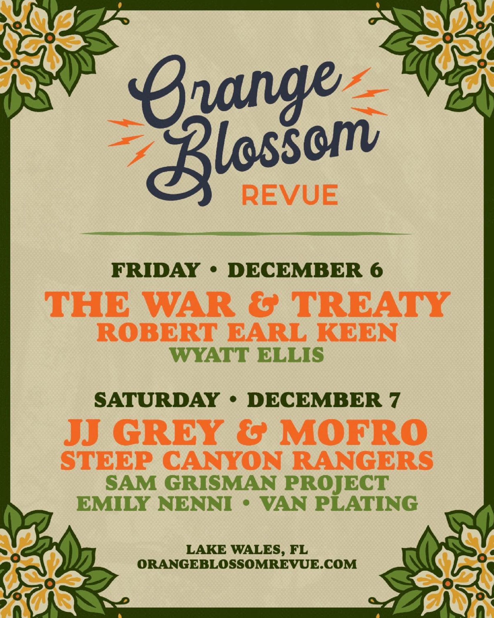 ORANGE BLOSSOM REVUE Announces Daily Lineups for December 6-7, 2024 Event