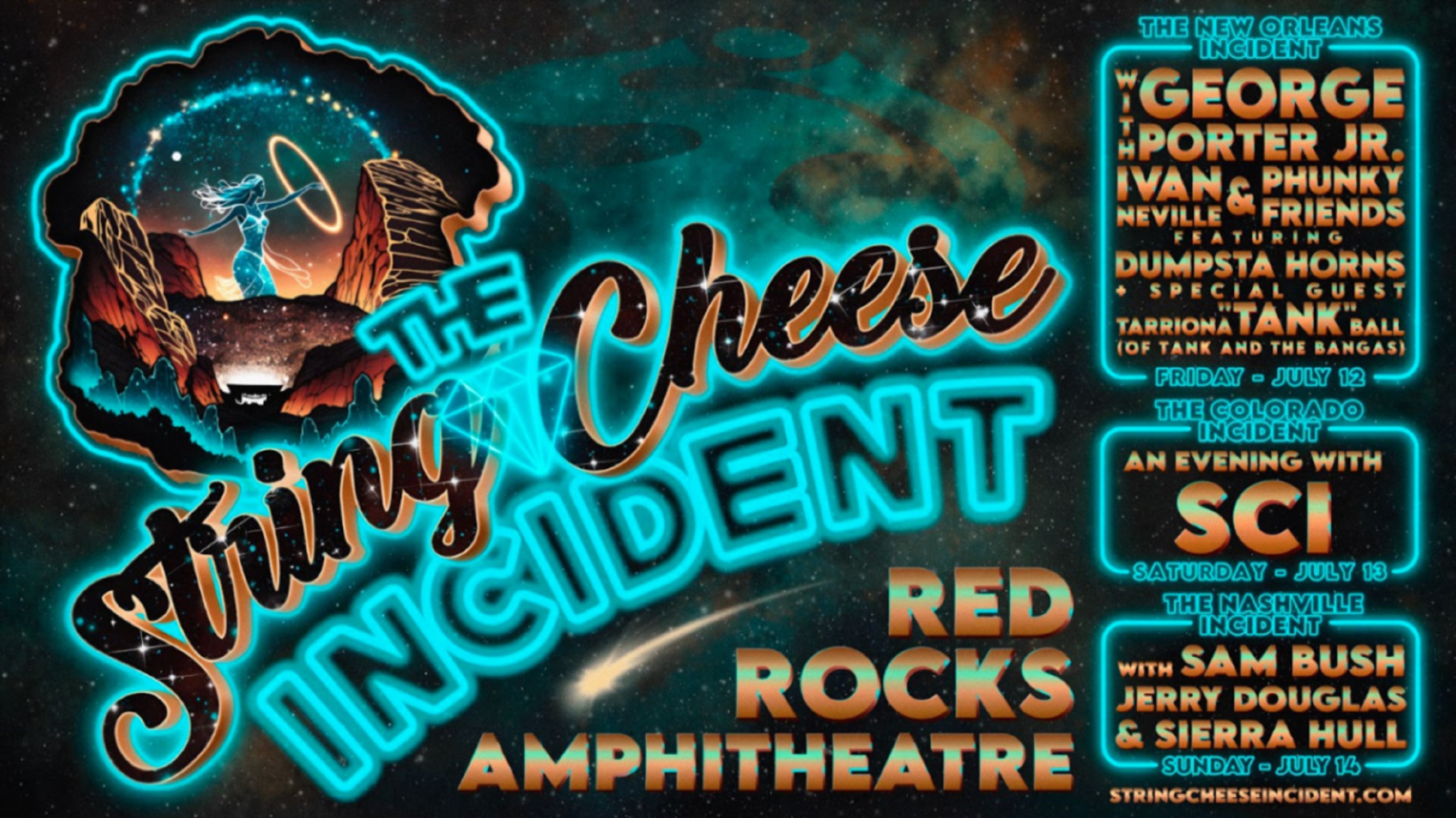 The String Cheese Incident announces themes for 2024 Red Rocks run; The New Orleans Incident, The Colorado Incident, The Nashville Incident