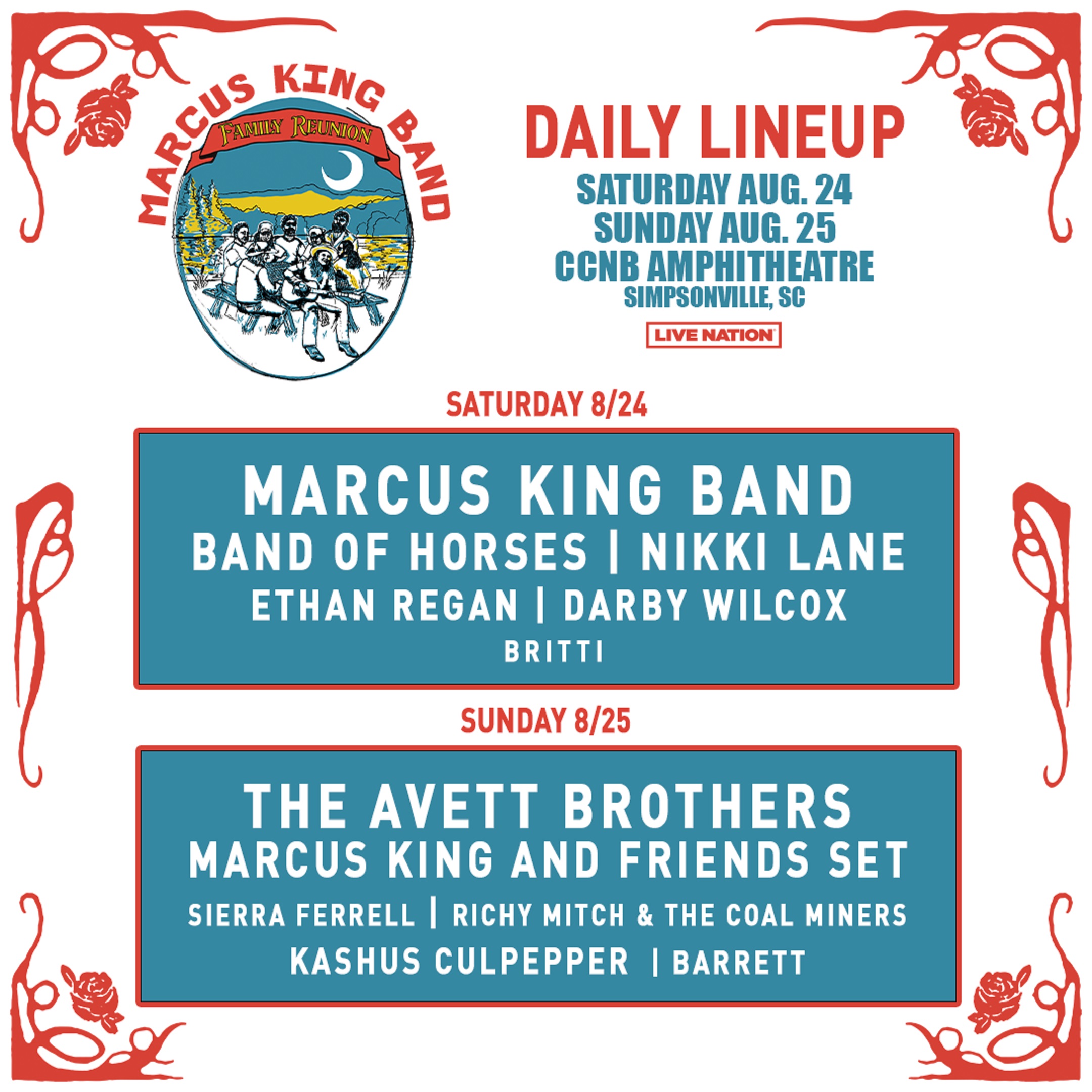 Marcus King Band Family Reunion reveals festival lineup by day
