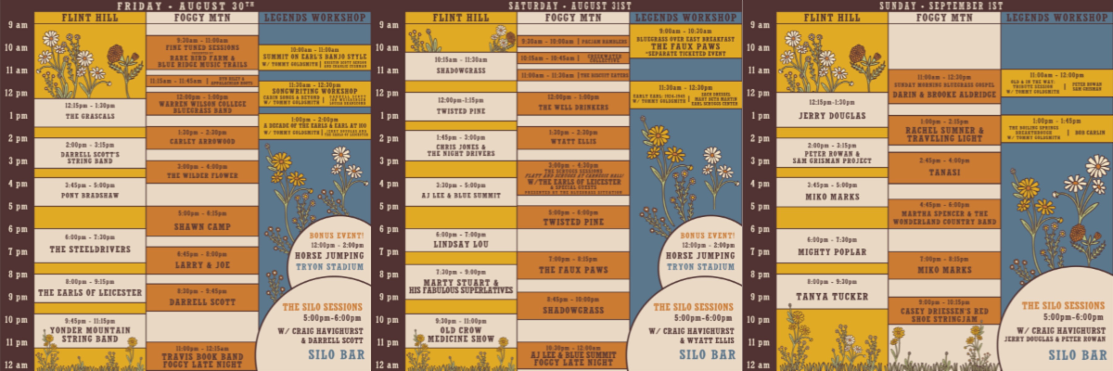 Earl Scruggs Music Festival Shares Stage Schedules and Workshops