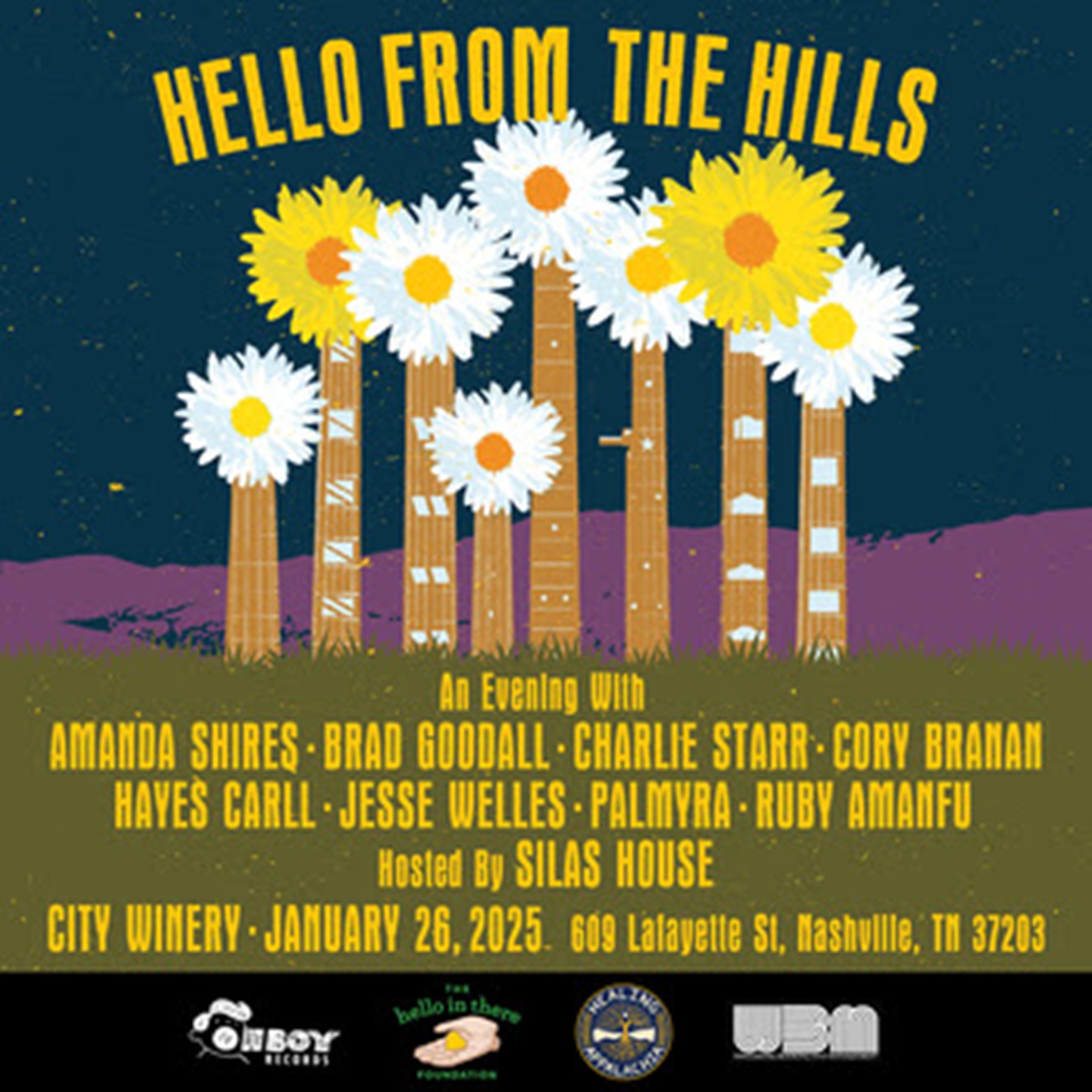 Third annual “Hello From The Hills” benefit concert returns to Nash"Third Annual 'Hello From The Hills' Returns to Nashville's City Winery January 26