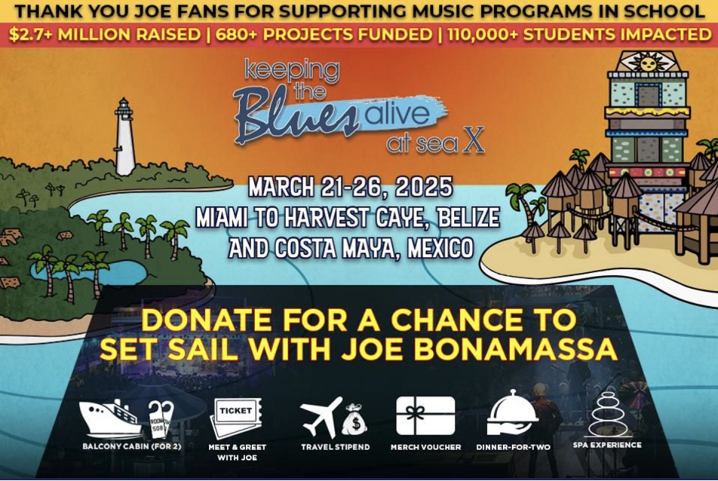 Joe Bonamassa’s Keeping the Blues Alive Foundation Launches KTBA at Sea X Cruise Sweepstakes