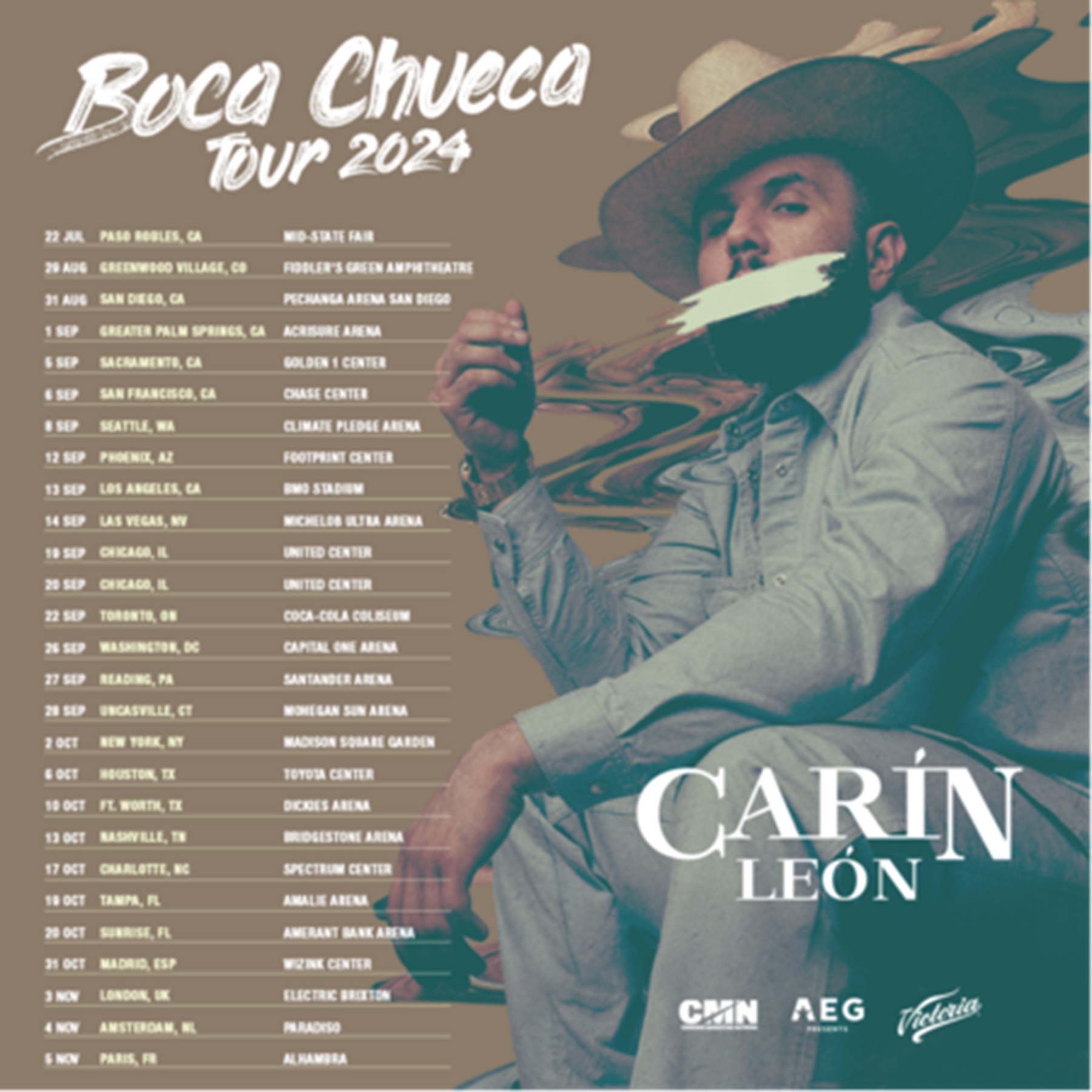 Carin León confirms North American Arena dates Boca Chueca Tour 2025