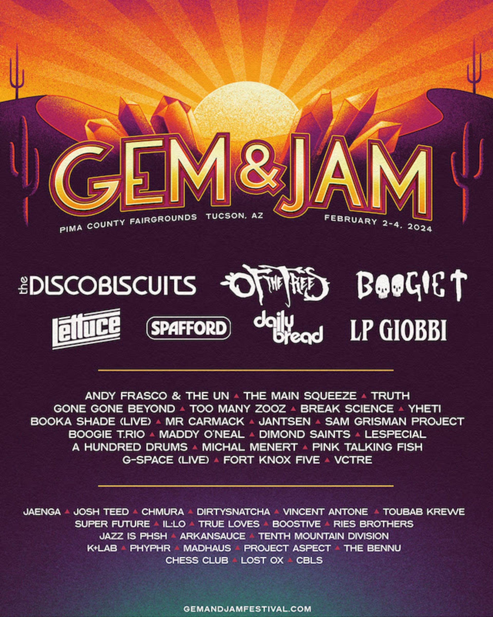 Gem & Jam unveils 2024 lineup The Disco Biscuits, Of The Trees, Boogie