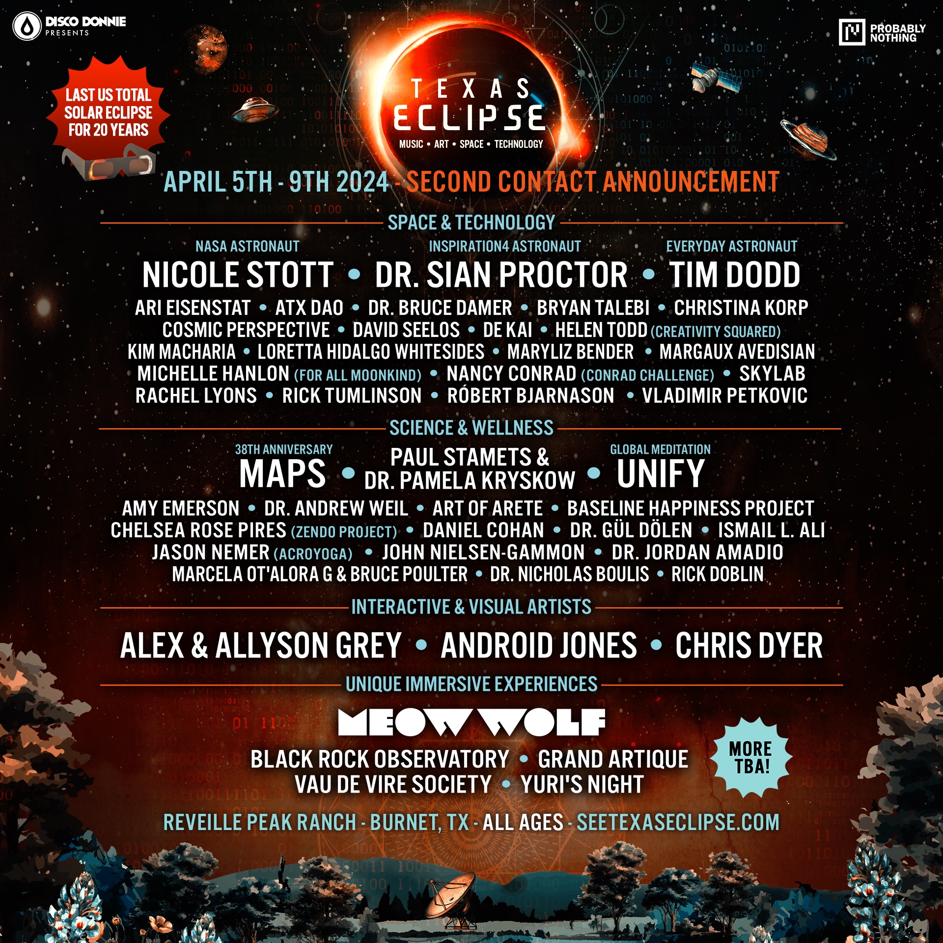 Texas Eclipse Announces Space, Tech, Science & Artist Lineup | Grateful Web