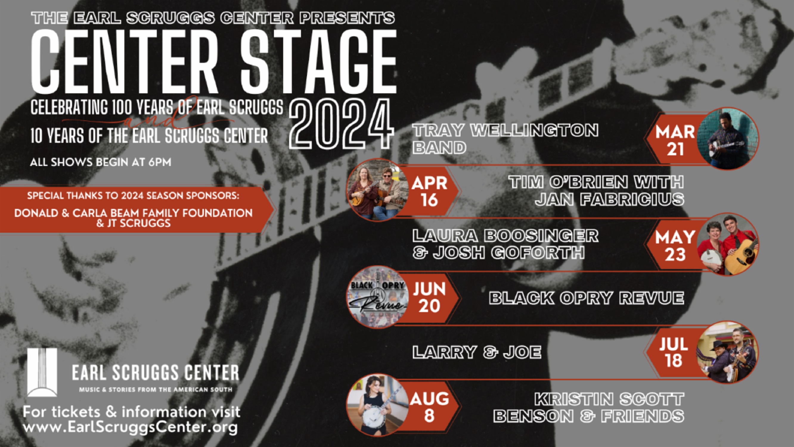 CENTER STAGE CONCERT SERIES Returns to EARL SCRUGGS CENTER | Grateful Web