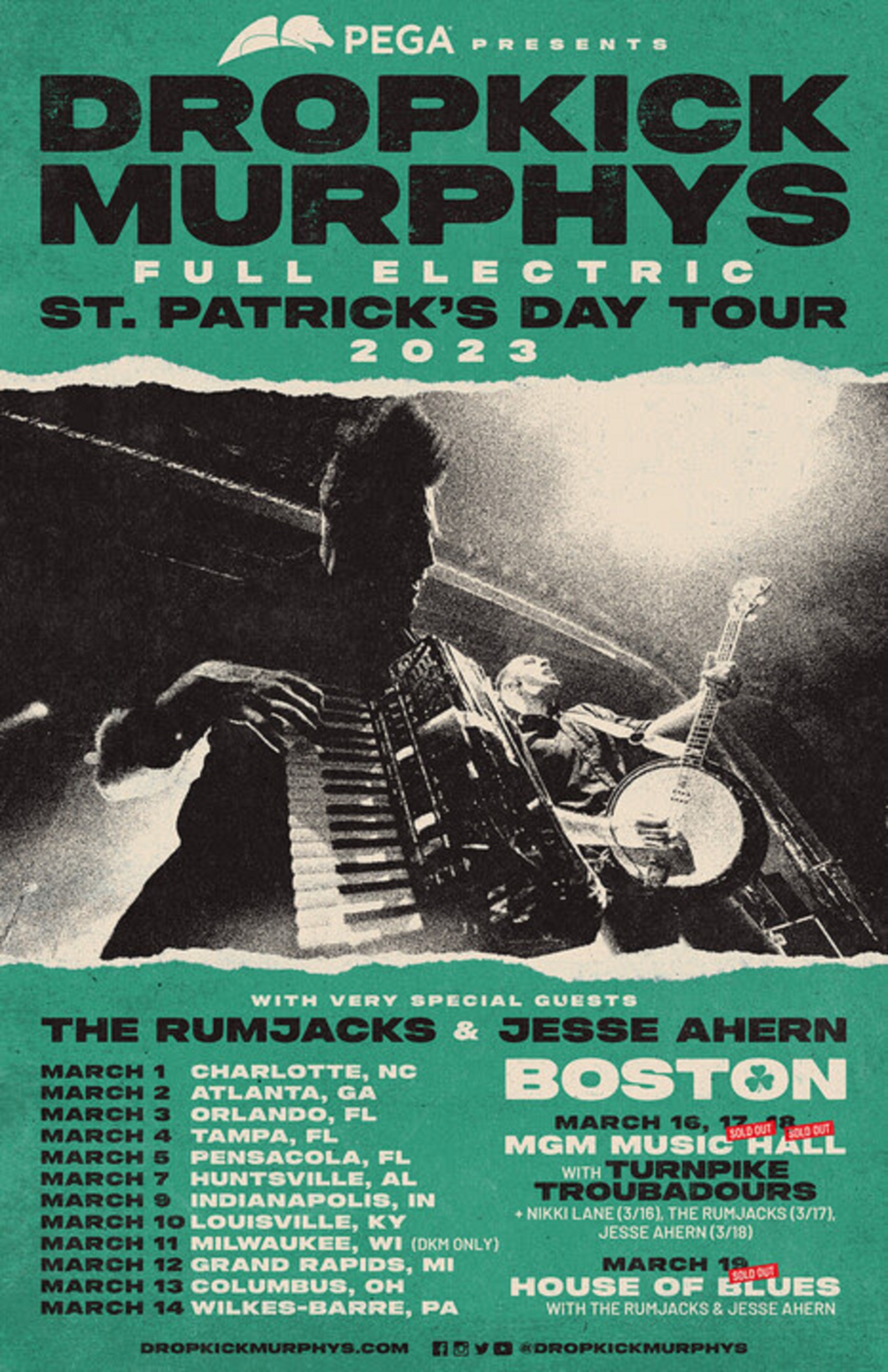 Dropkick Murphys St. Patrick’s Day 2023 Tour Dates Announced; Turnpike