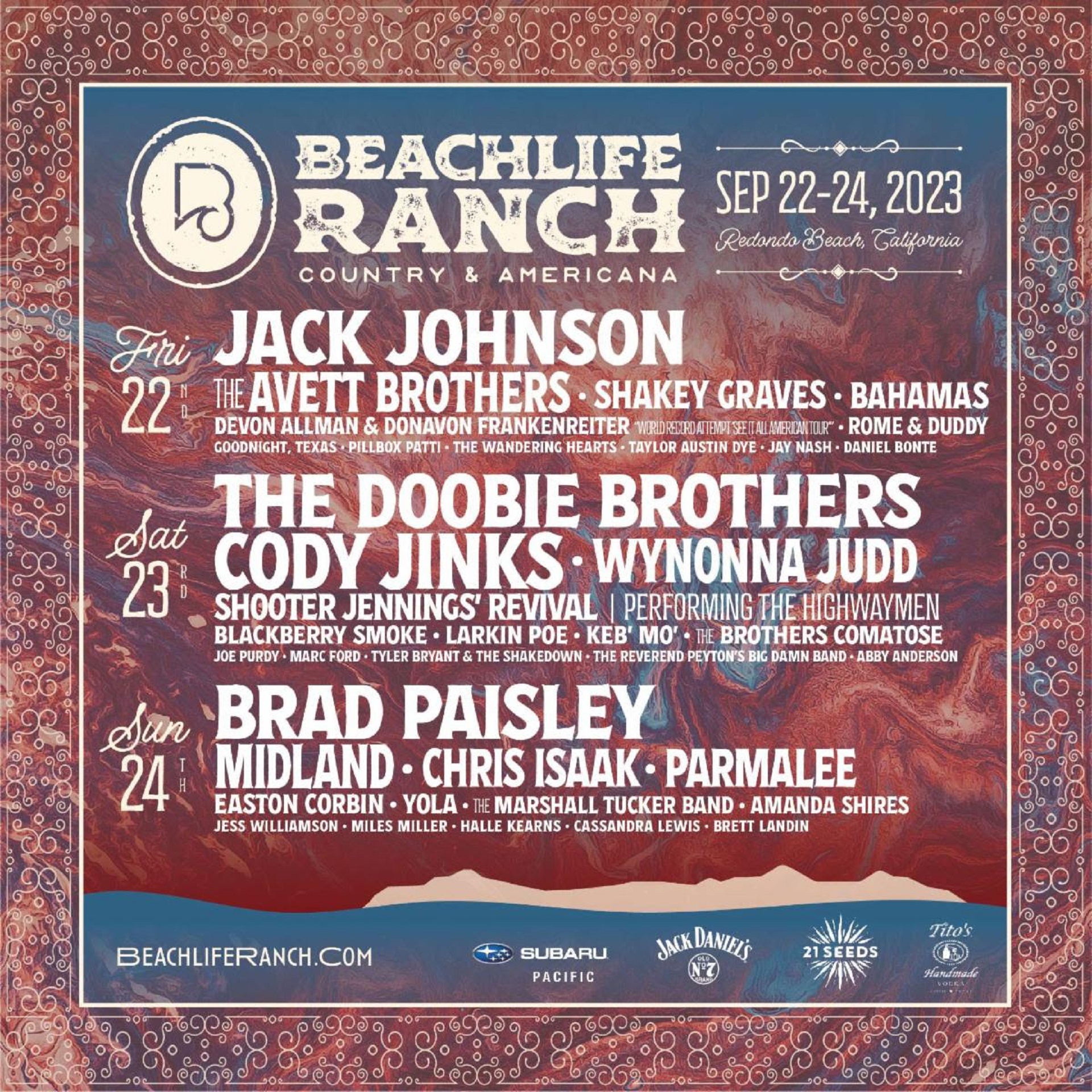 Beachlife Ranch Releases Single Day Tickets Performances From Jack Johnson Brad Paisley The