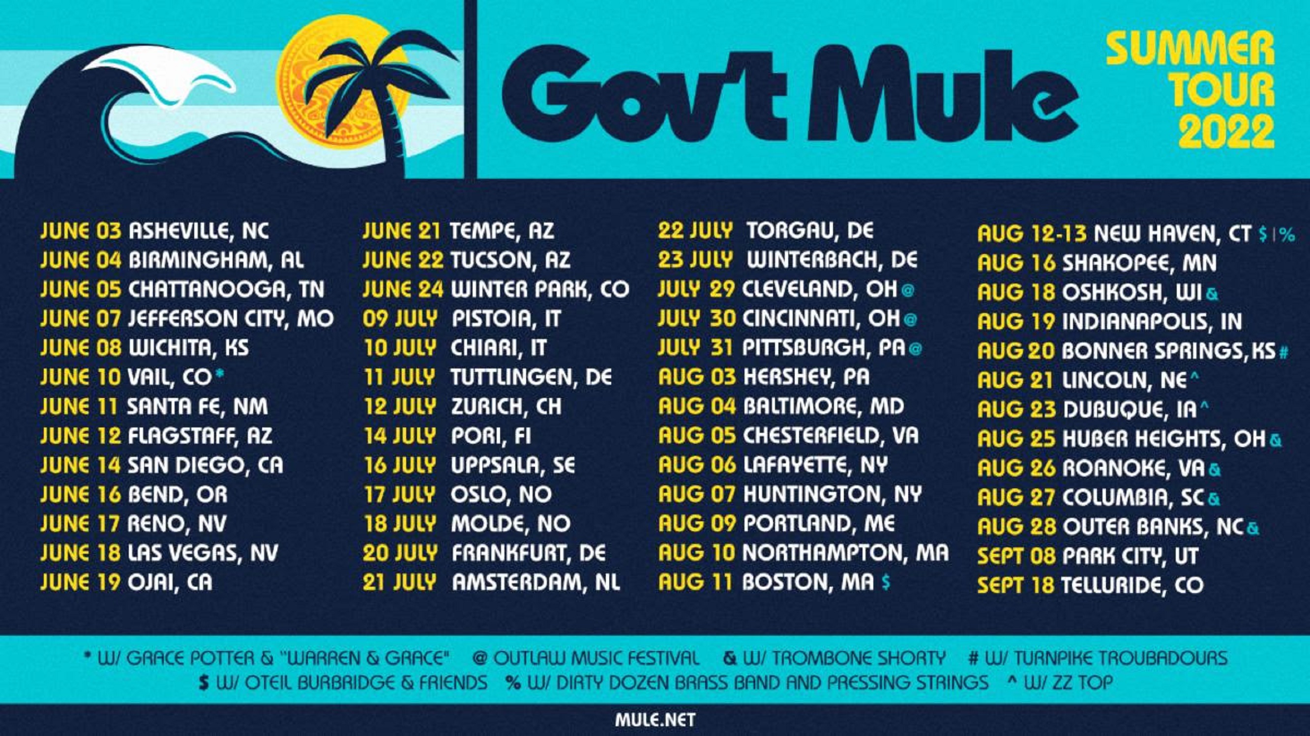 government mule tour schedule