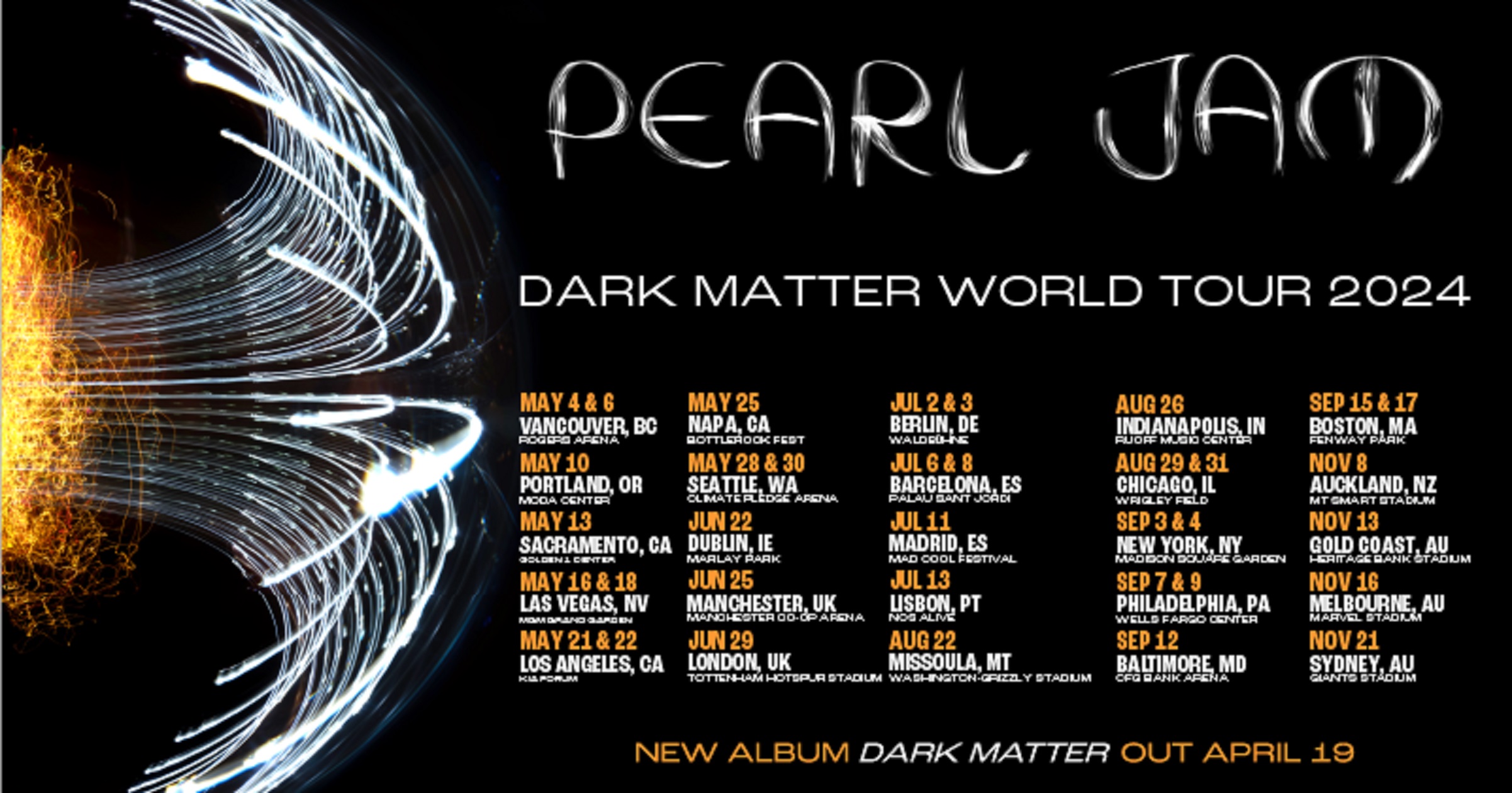 Pearl Jam Announces "Dark Matter World Tour 2024" Grateful Web