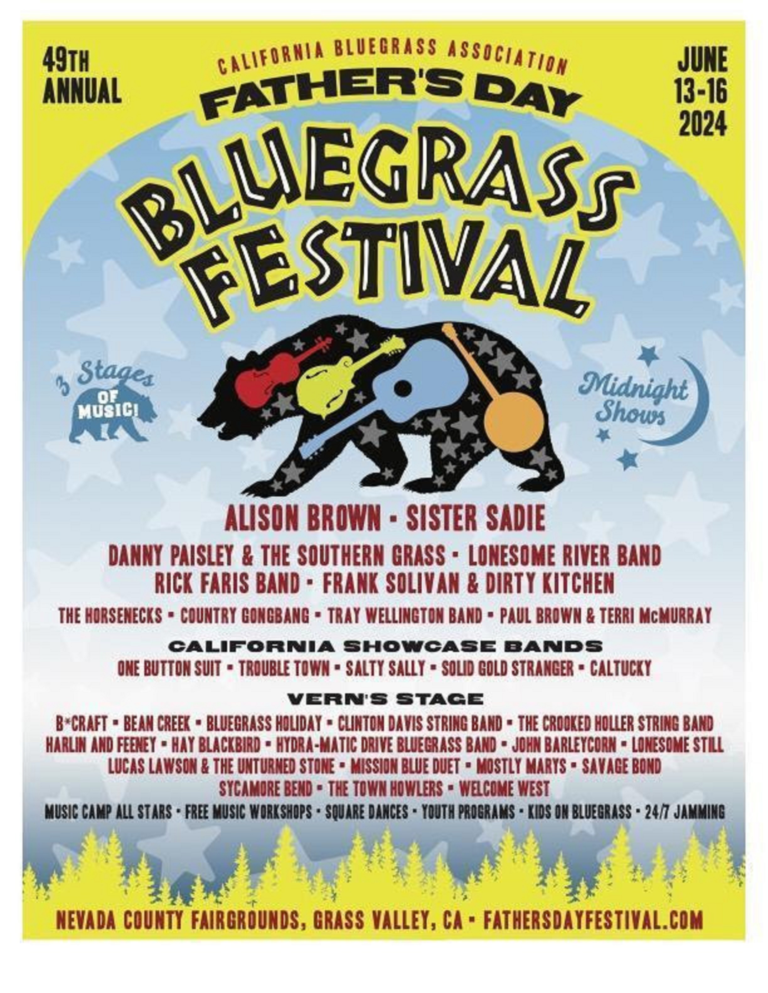 Father's Day Bluegrass Festival Announces Midnight Special Concerts and Stage Schedules